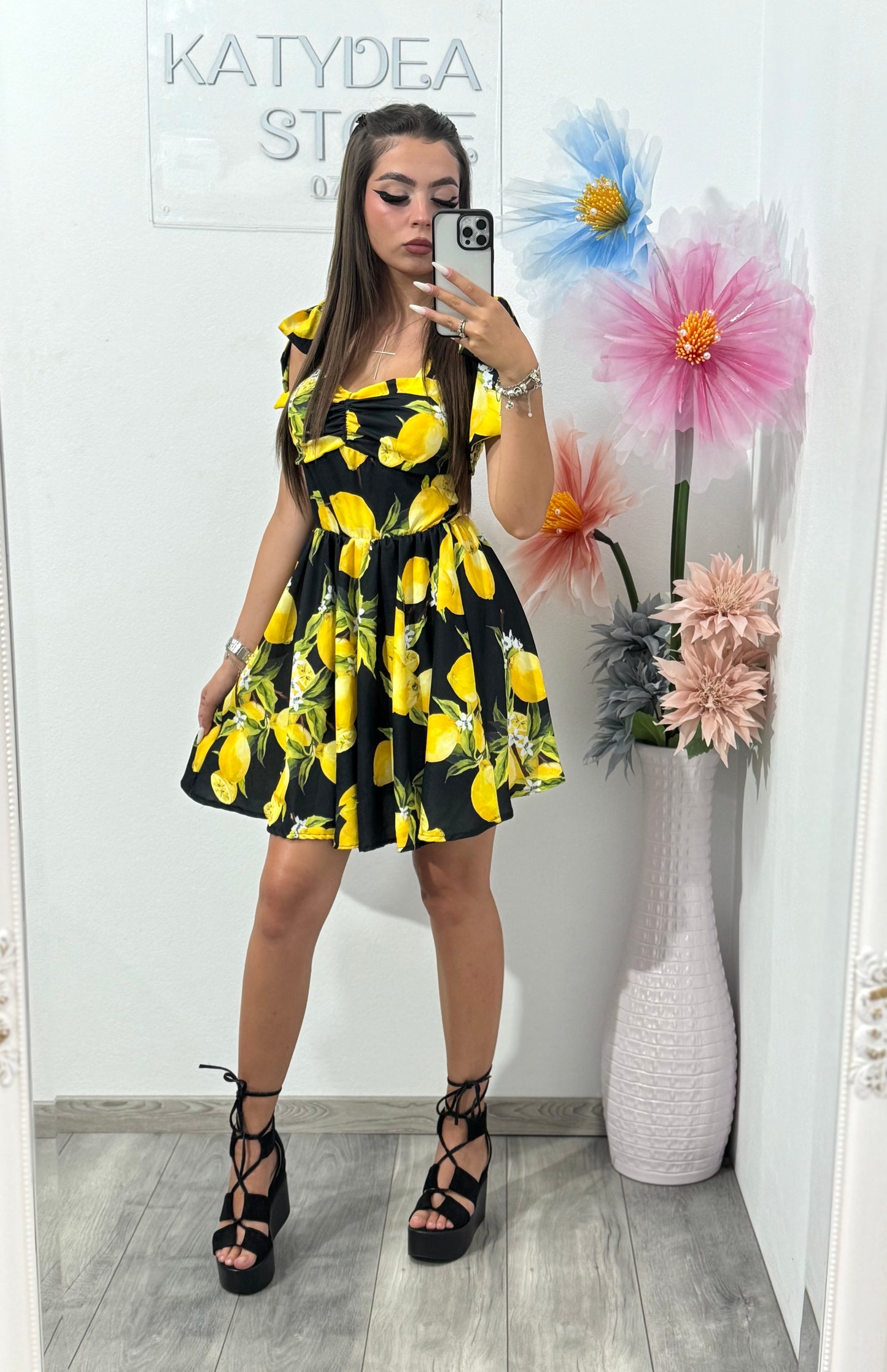 Rochie cu imprimeu Lămâiță
