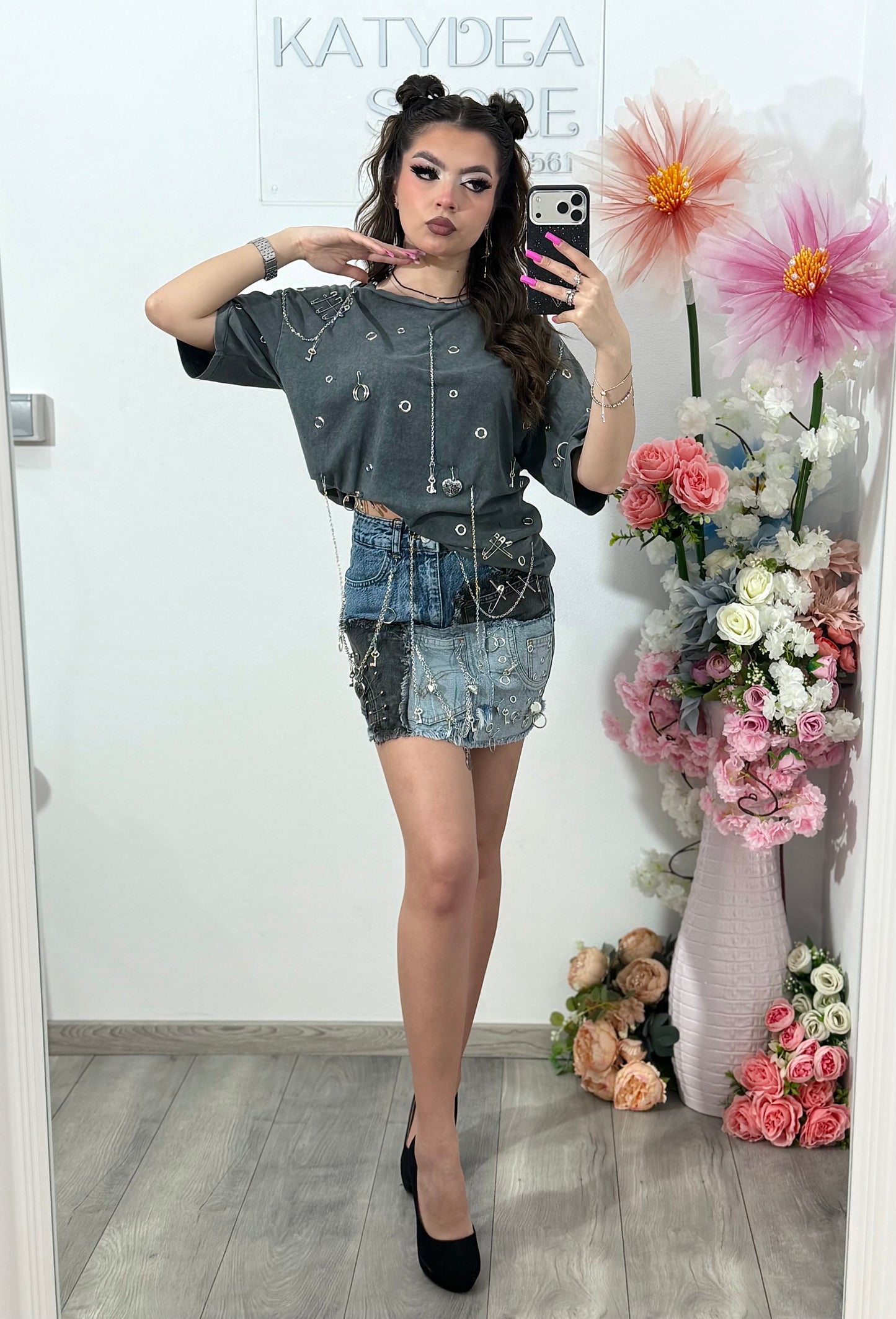 Tricou cu detalii argintii ALIS