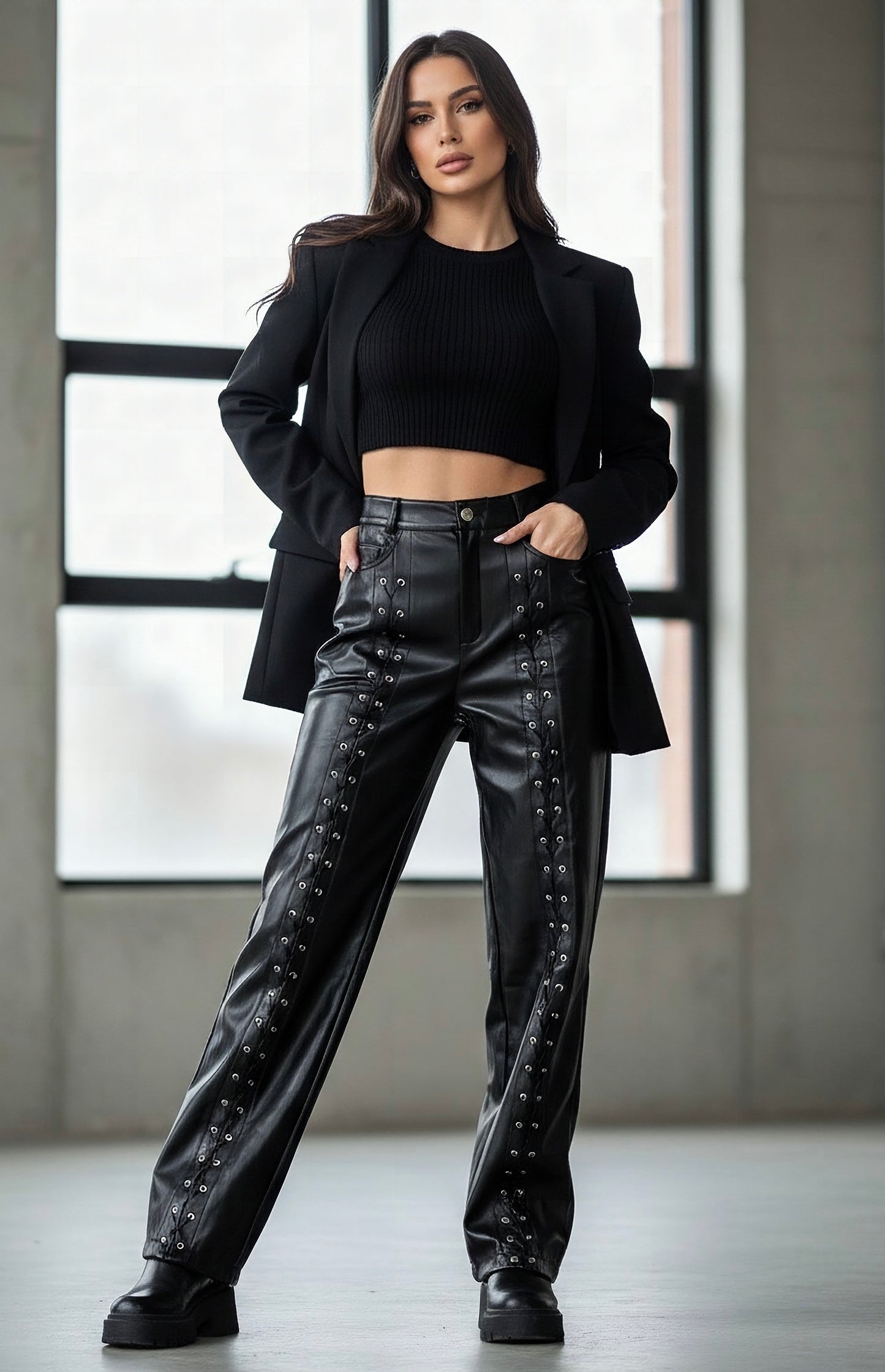 Pantaloni din piele eco DENISSA