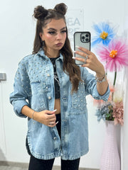 Geacă din denim cu cristale Dennise