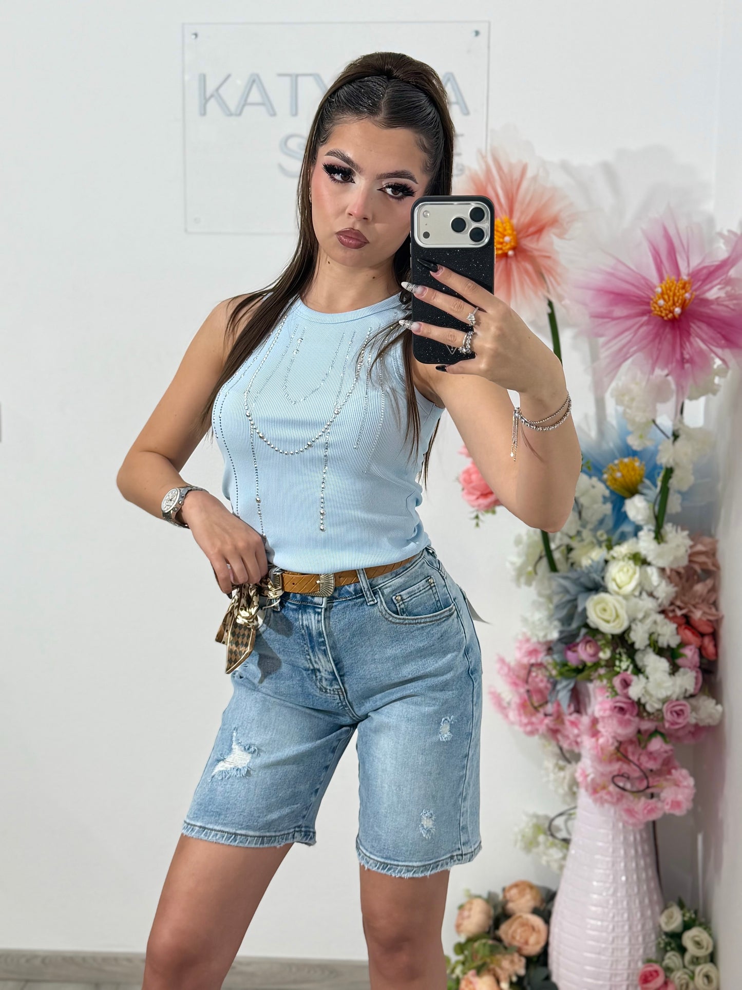 Pantaloni scurți din denim SELENA