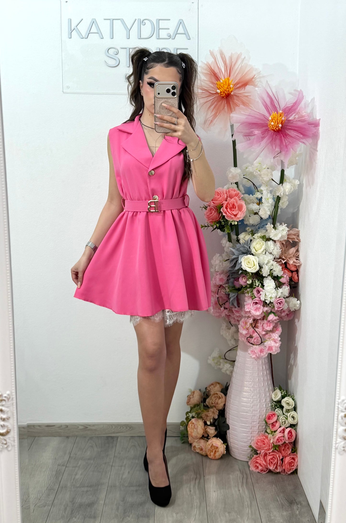 Salopetă elegantă cu dantela fucsia BABY