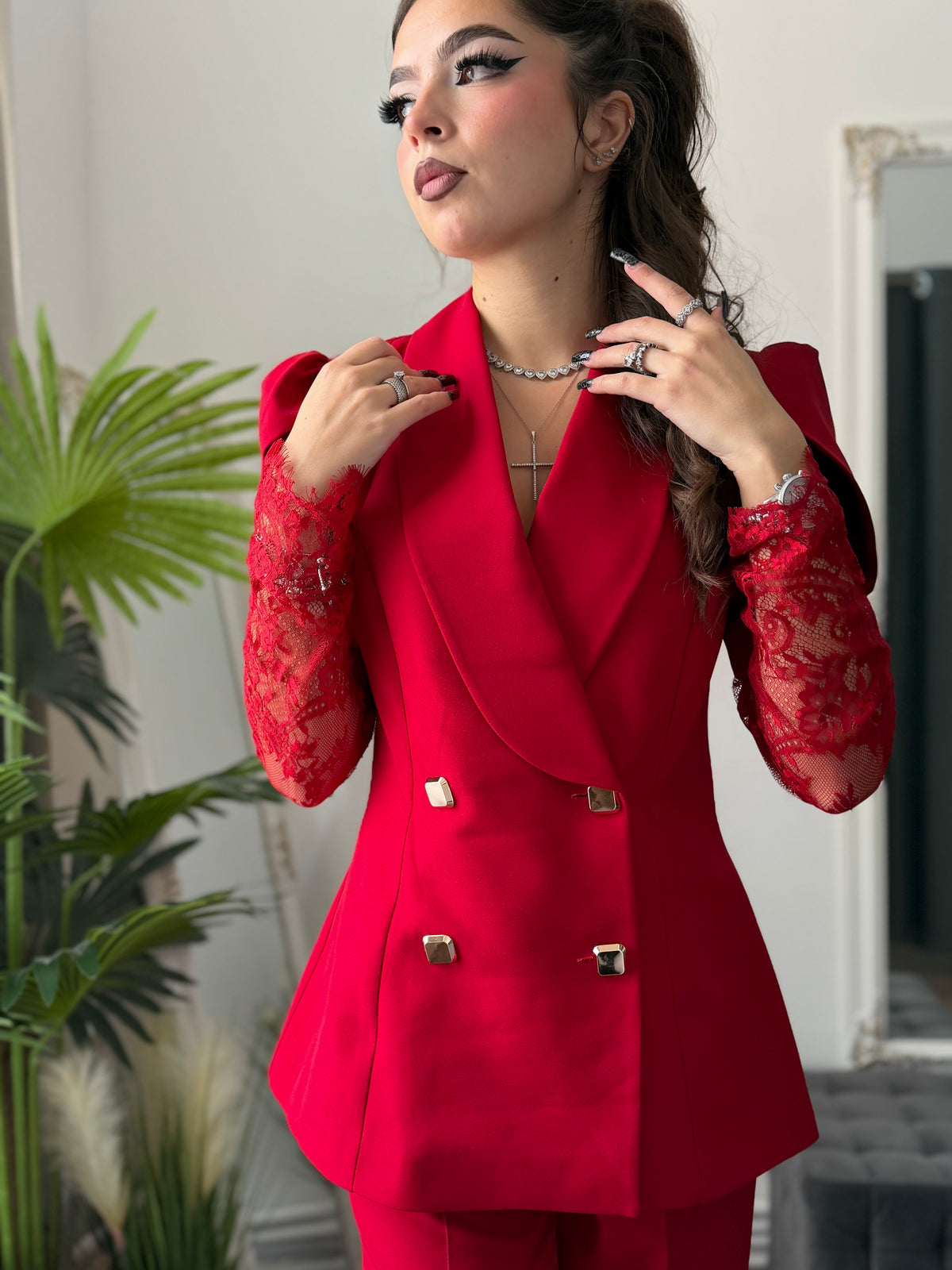 Compleu elegant roșu ANELIS