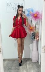 Salopetă full piatră roșie Melania