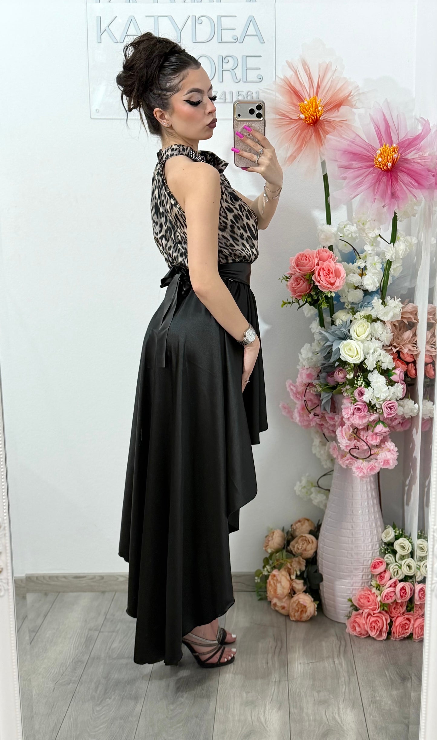 Rochie din satin tip rândunică ANDREEA