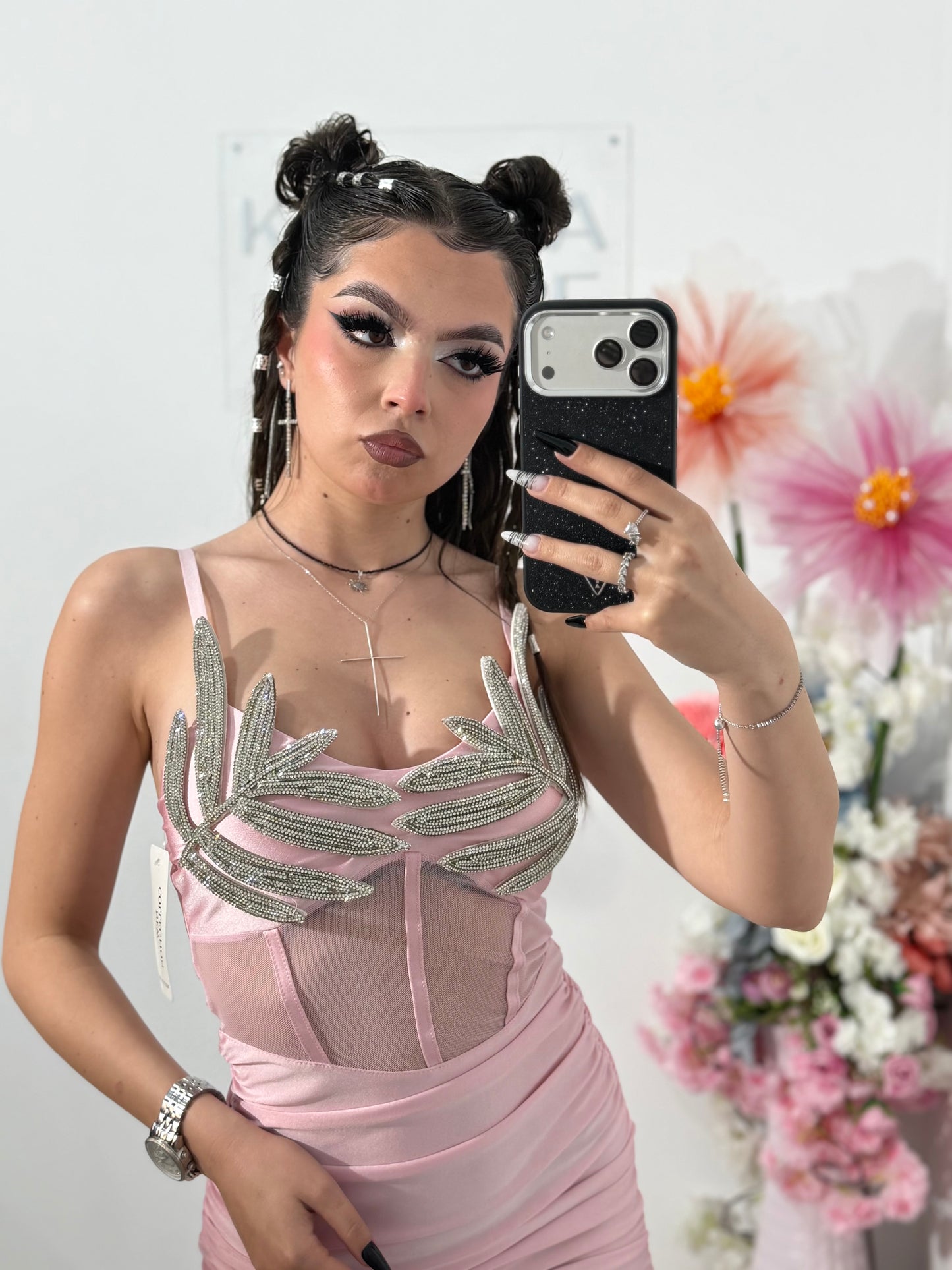 Rochie scurtă roz BEAUTY