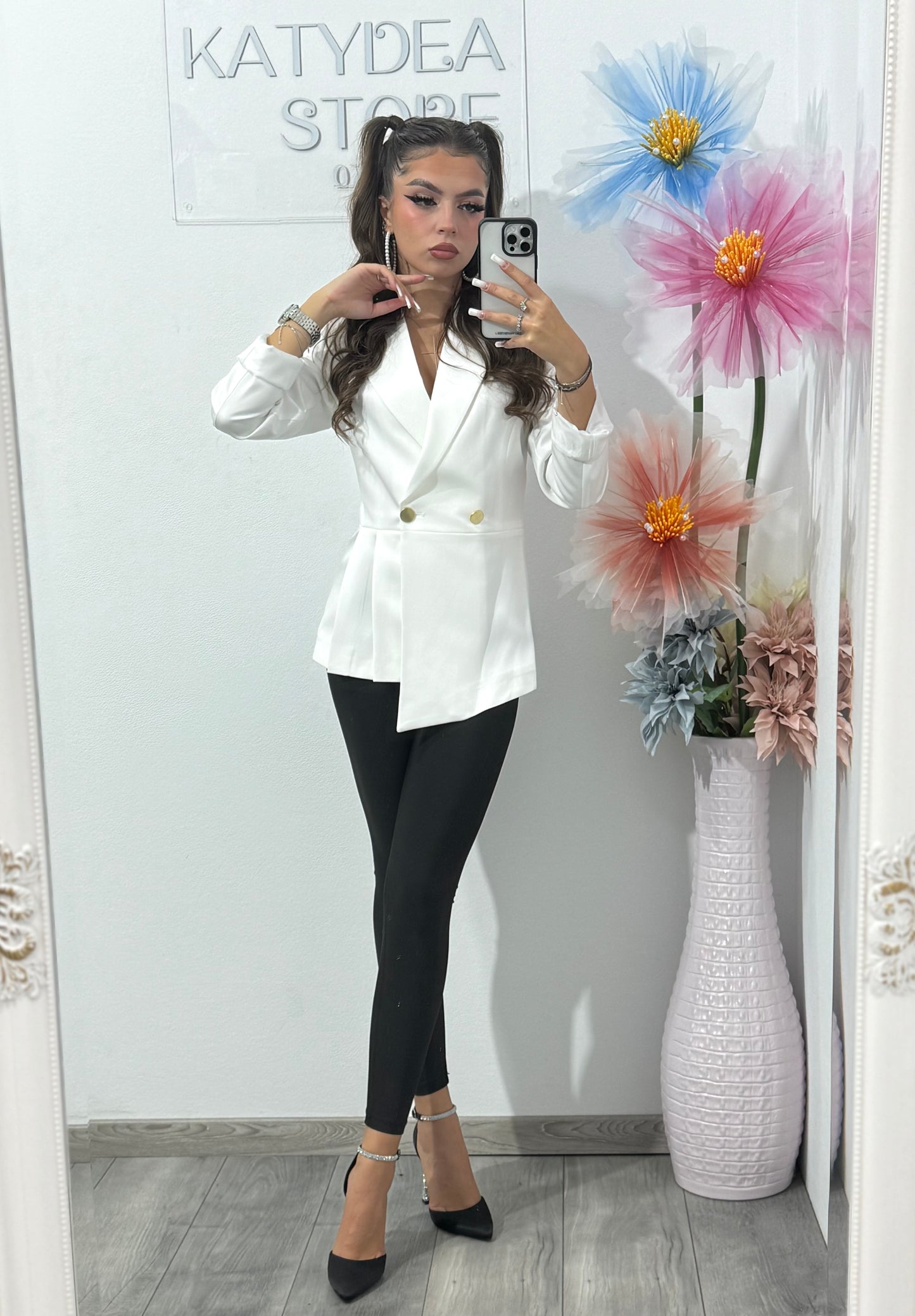 Sacou alb elegant Nasia