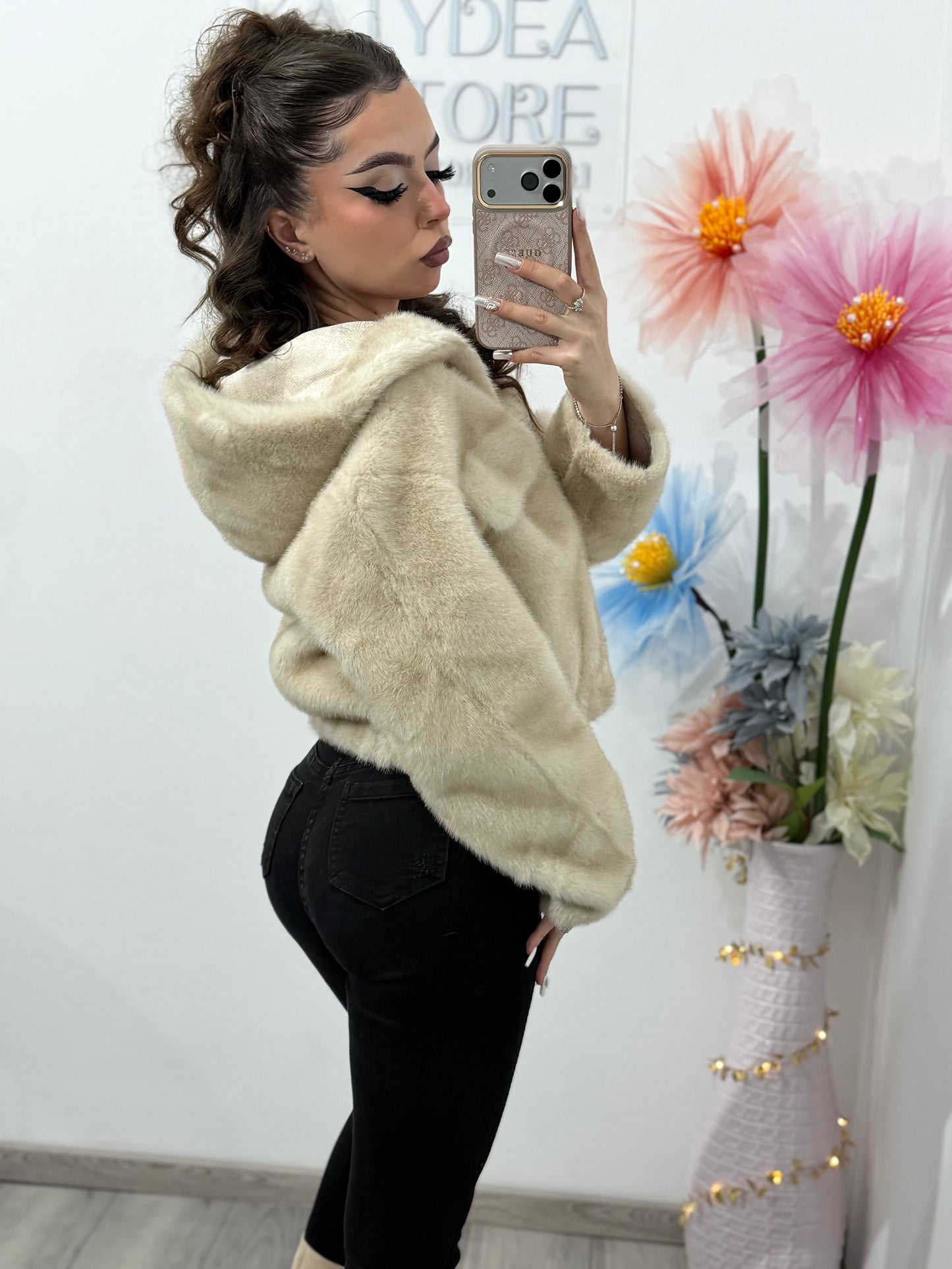 Blană scurtă bej SARA