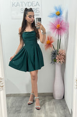 Rochie cu cristale ștanțate verde Ginny