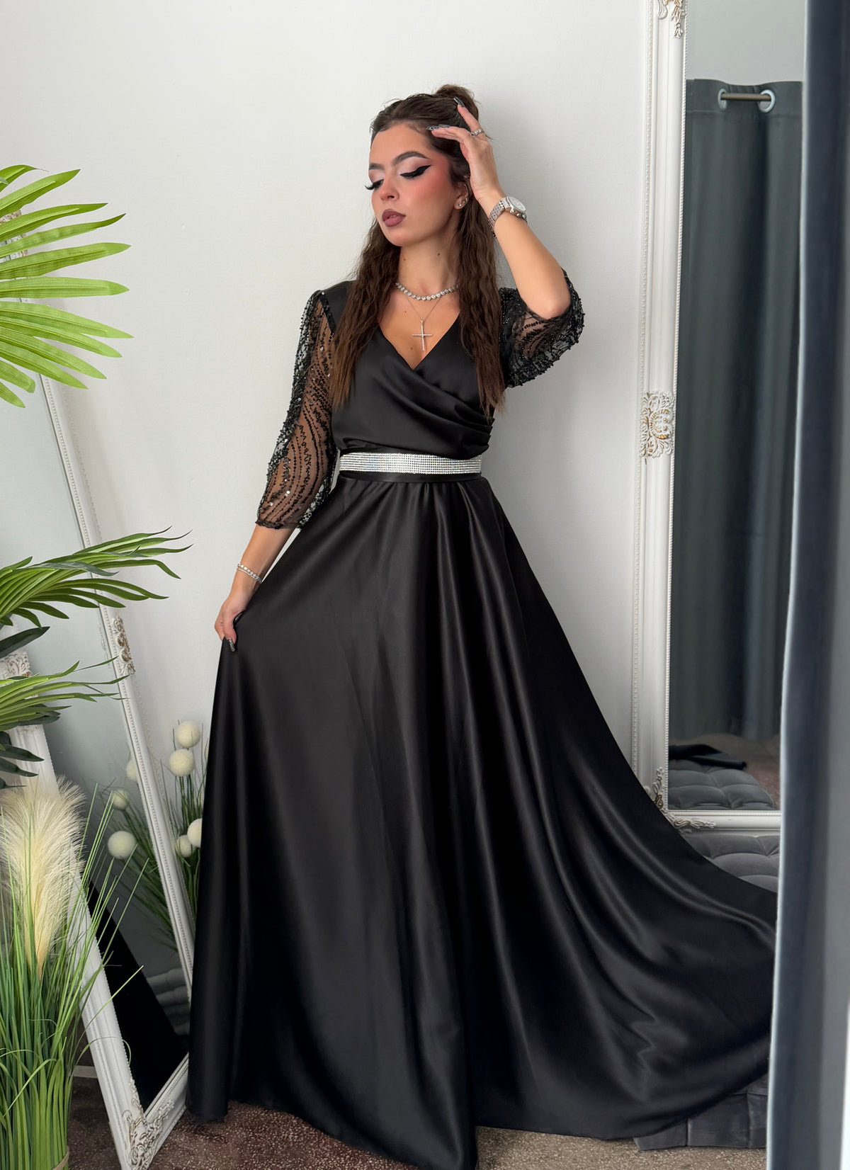 Rochie lungă neagra ADRIA