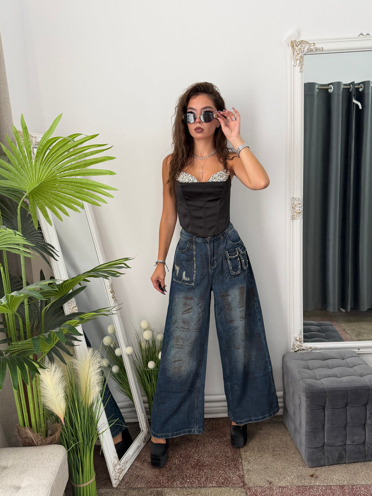 Top tip corset cu cristale luxury