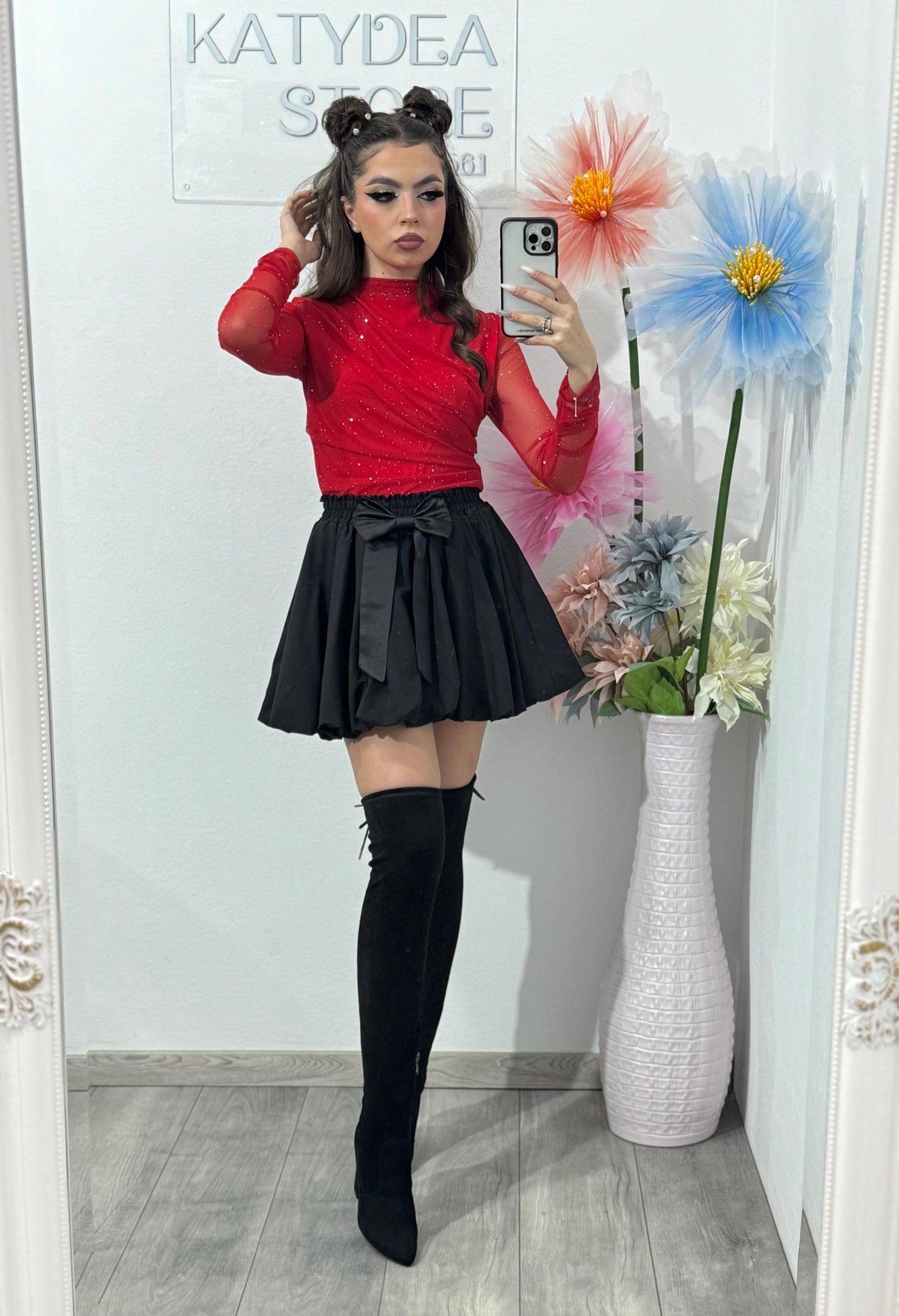 Bluză din meșa cu detalii argintii ANELIS