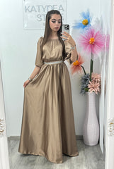 Rochie din satin cappucino Anna