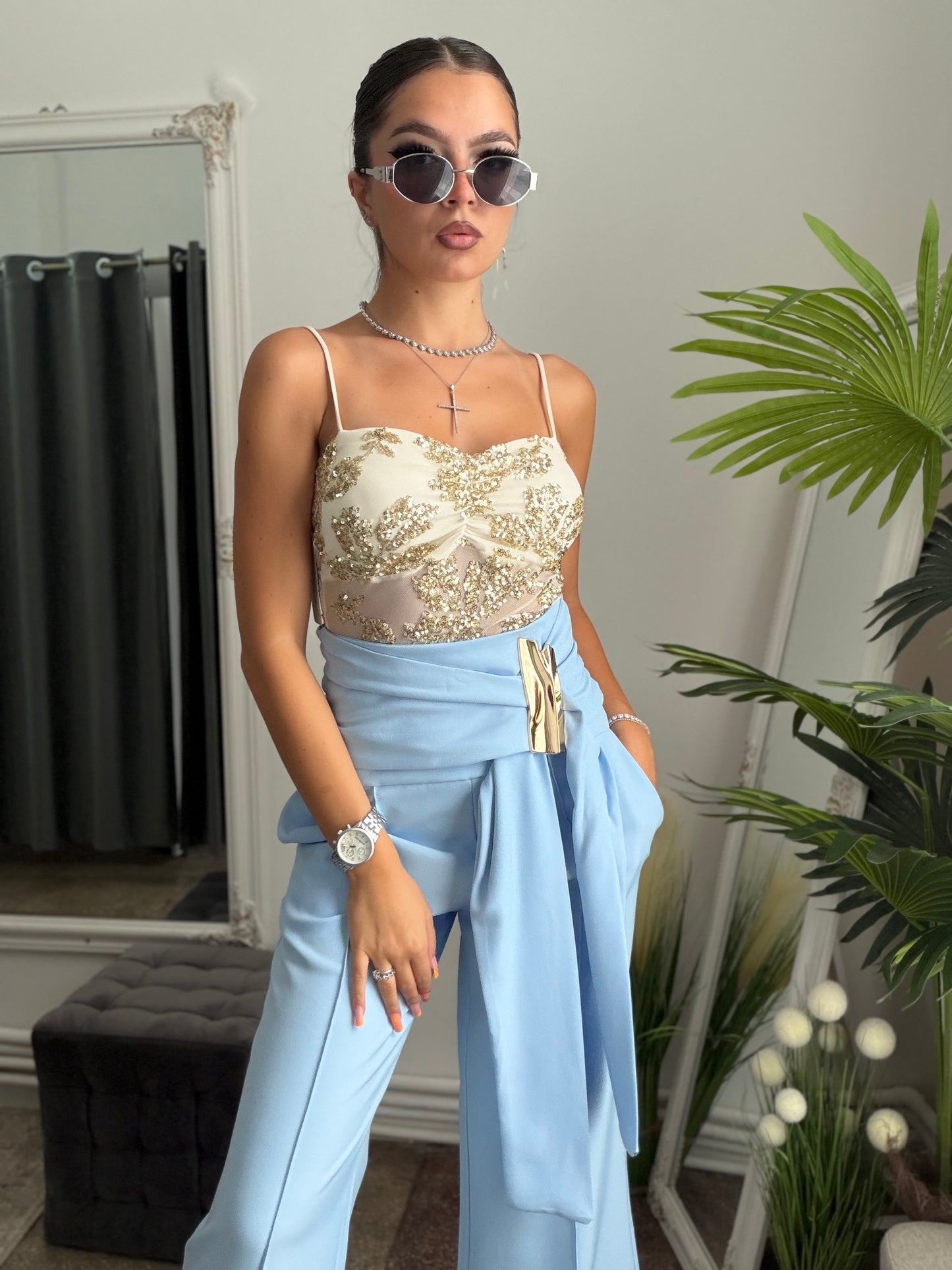 Pantaloni palazzo blue LARA