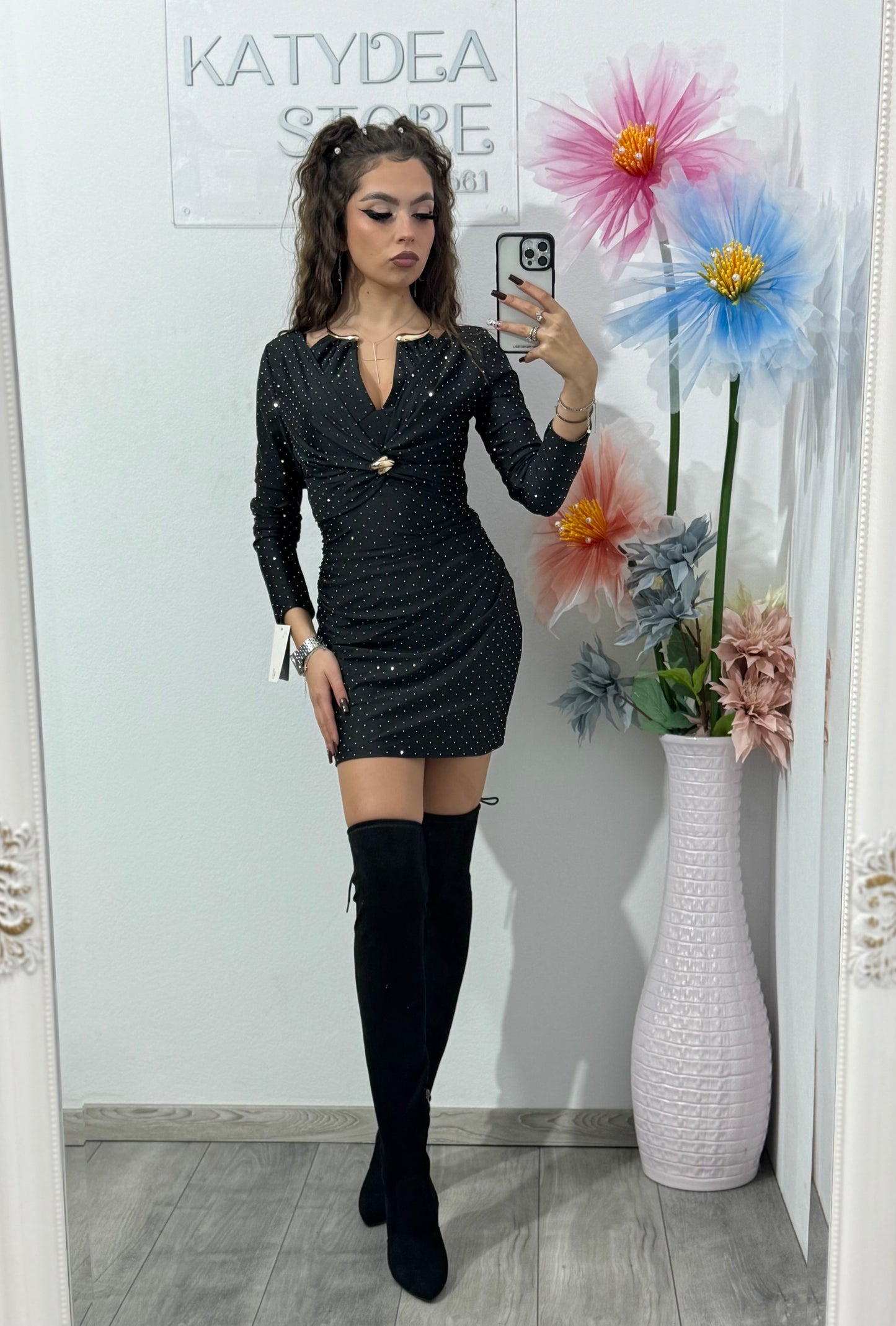 Rochie cu cristale ștanțate Bella