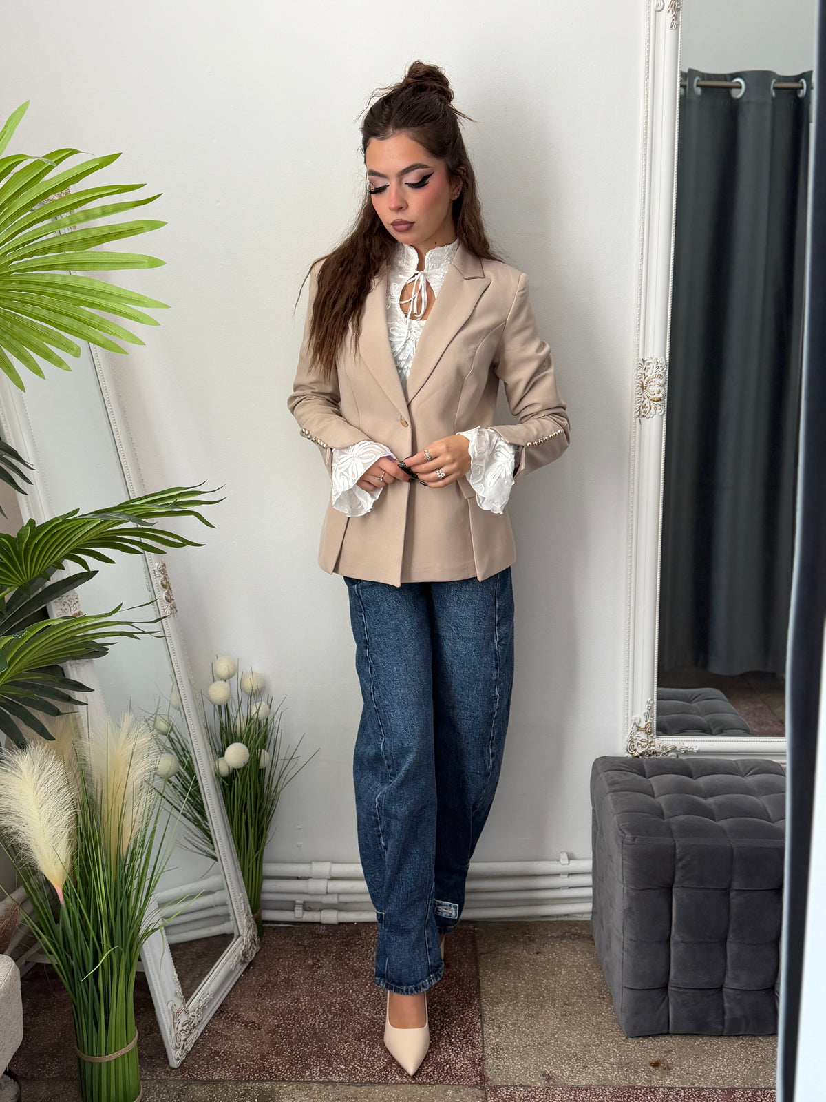 Sacou bej casual ANNE