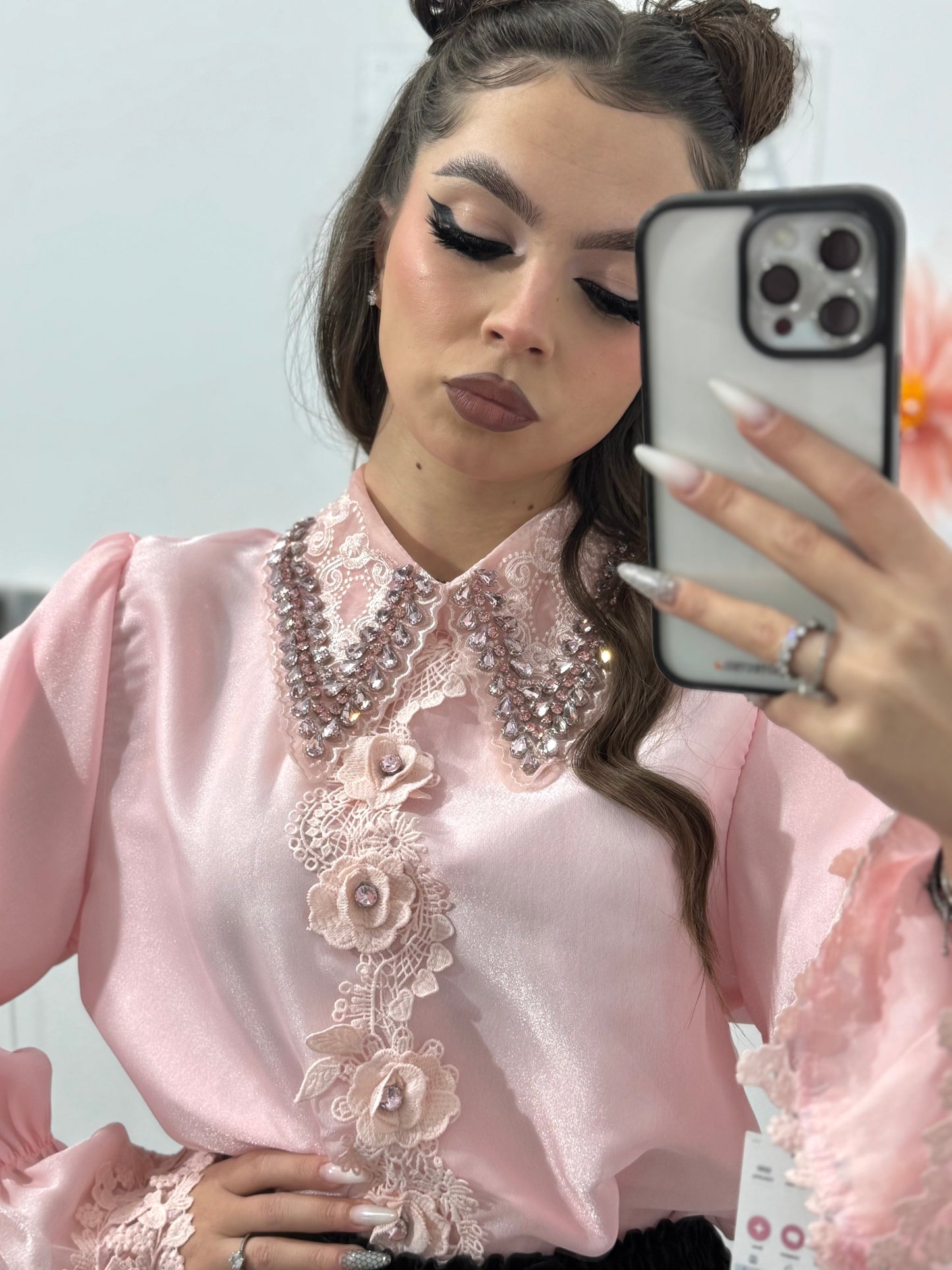 Cămașă deosebită cu guler accesorizat MAYA