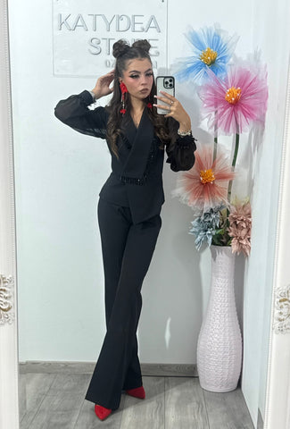 Costum elegant negru Ramona