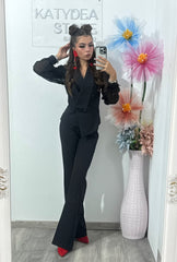Costum elegant negru Ramona