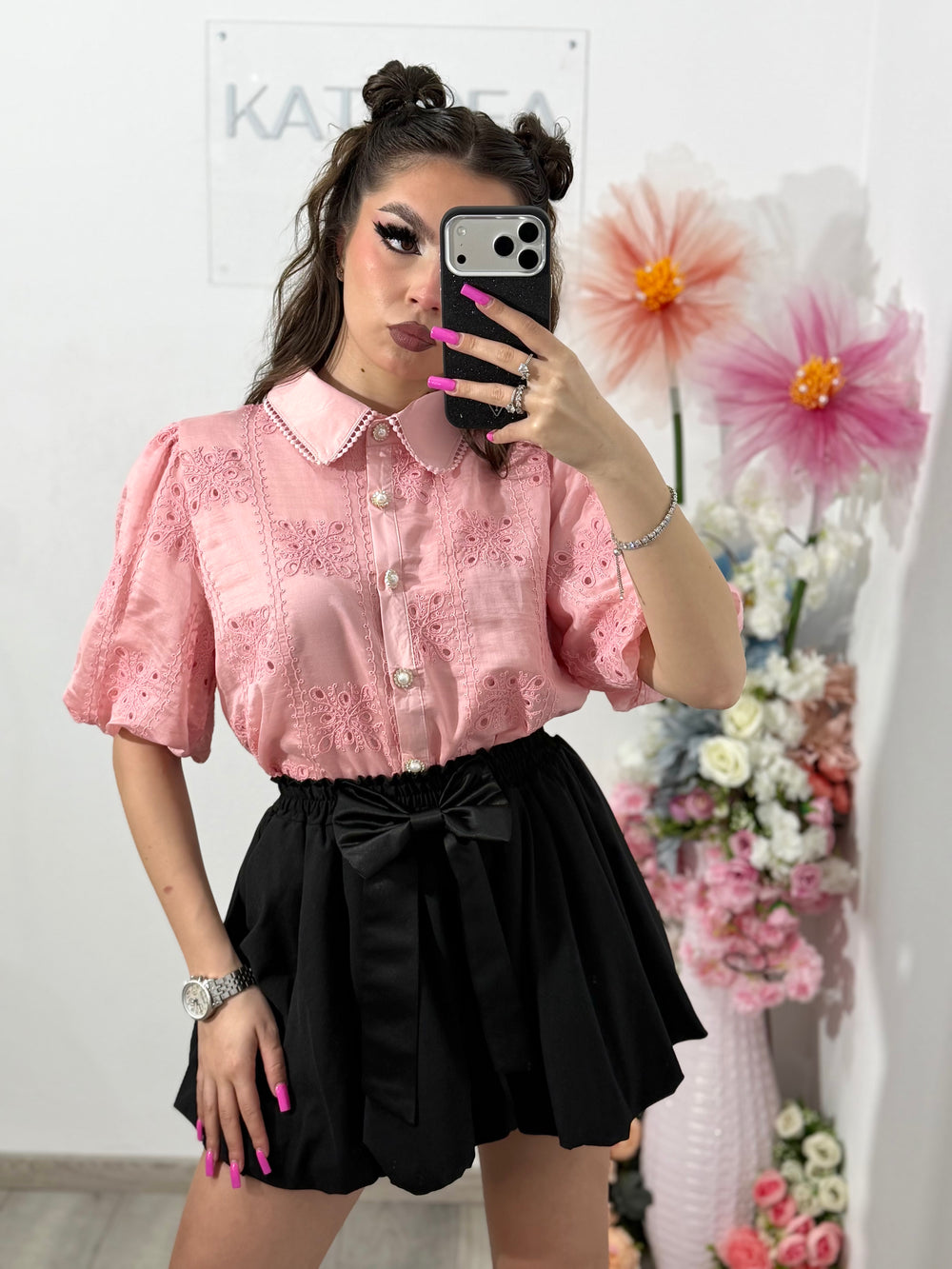 Cămașă elegantă MARA roz