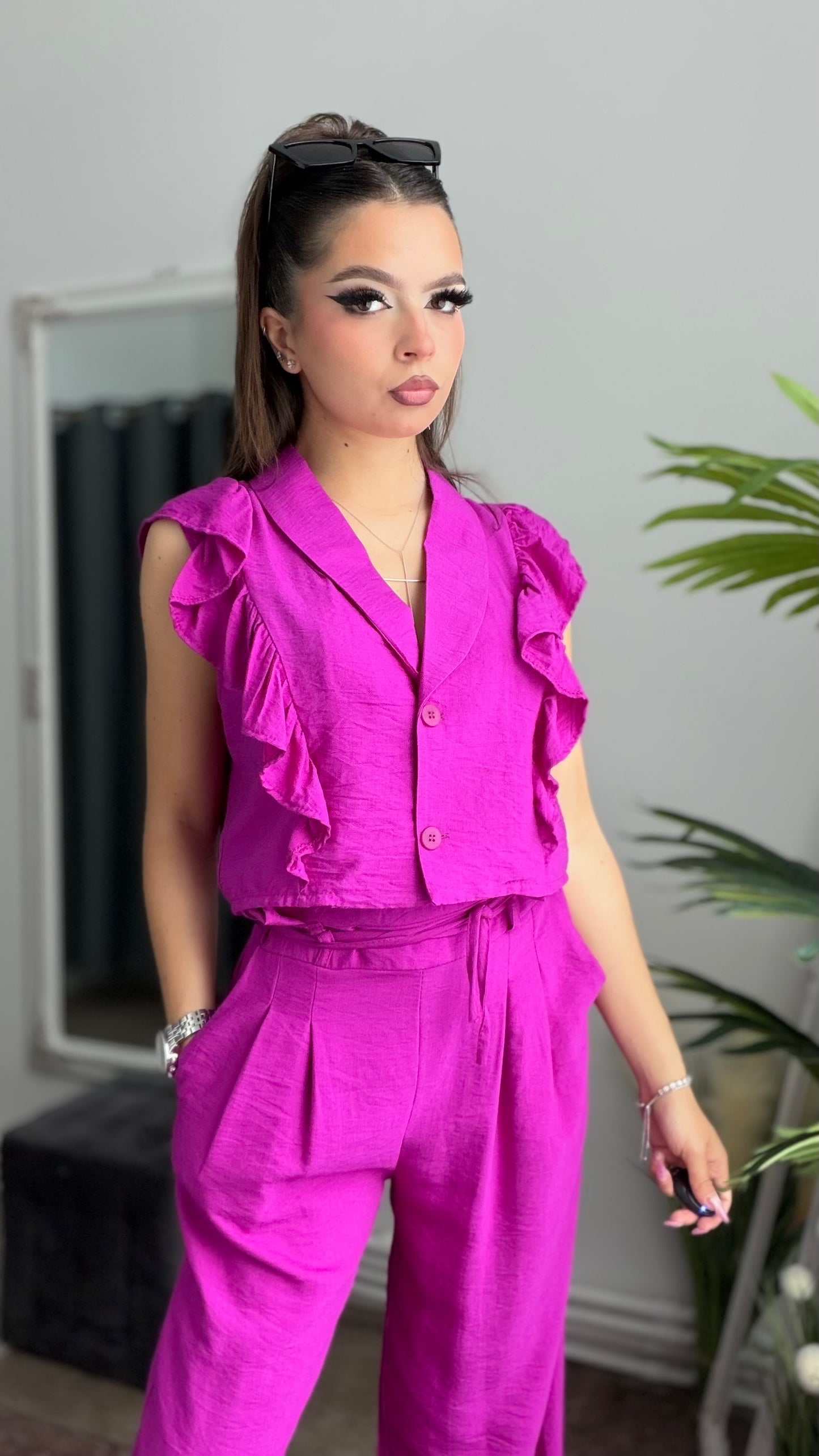 Compleu din in fucsia BELLE