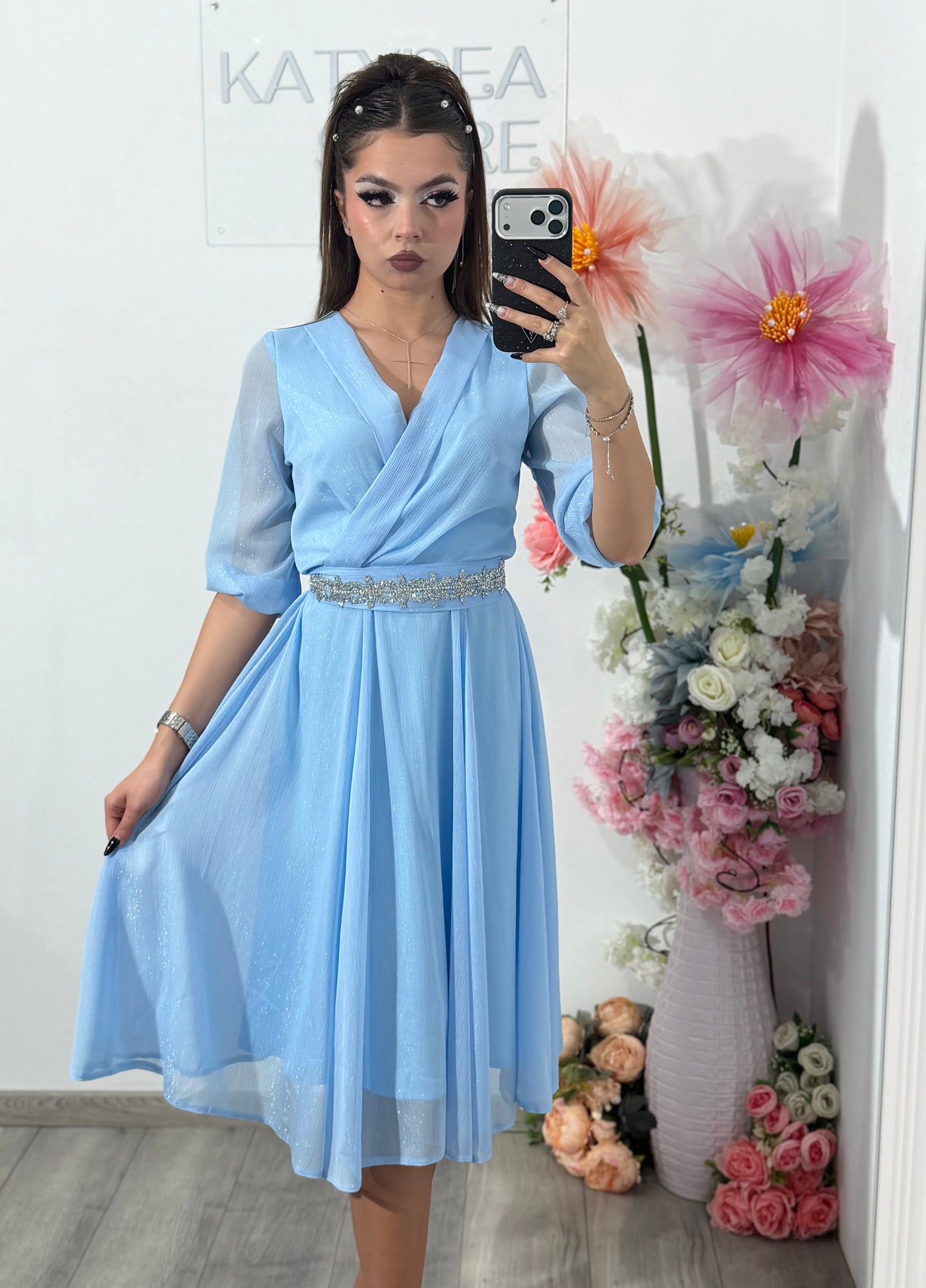Rochie baby-blue  eleganta Sofia