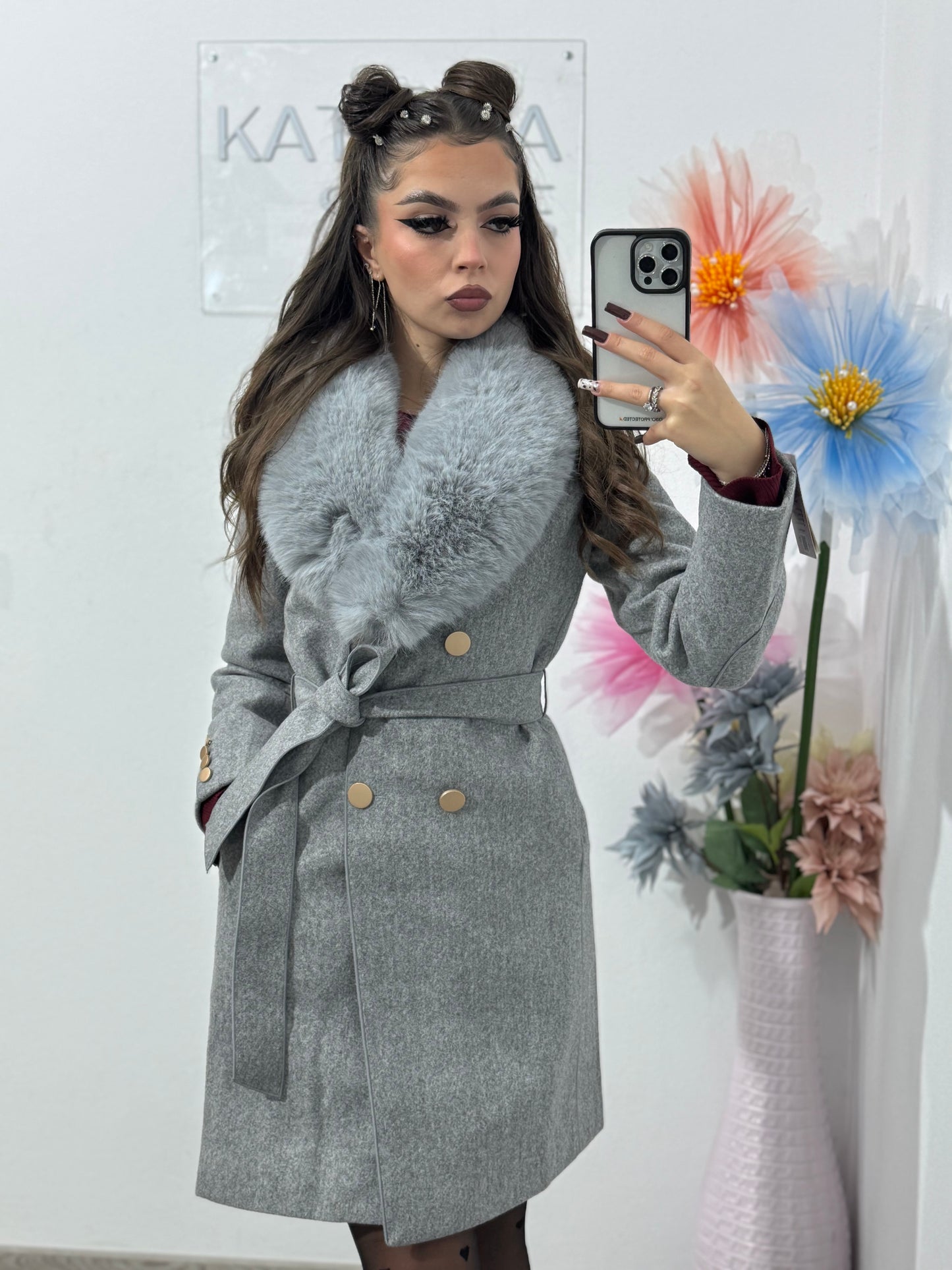 Palton damă gri Helen