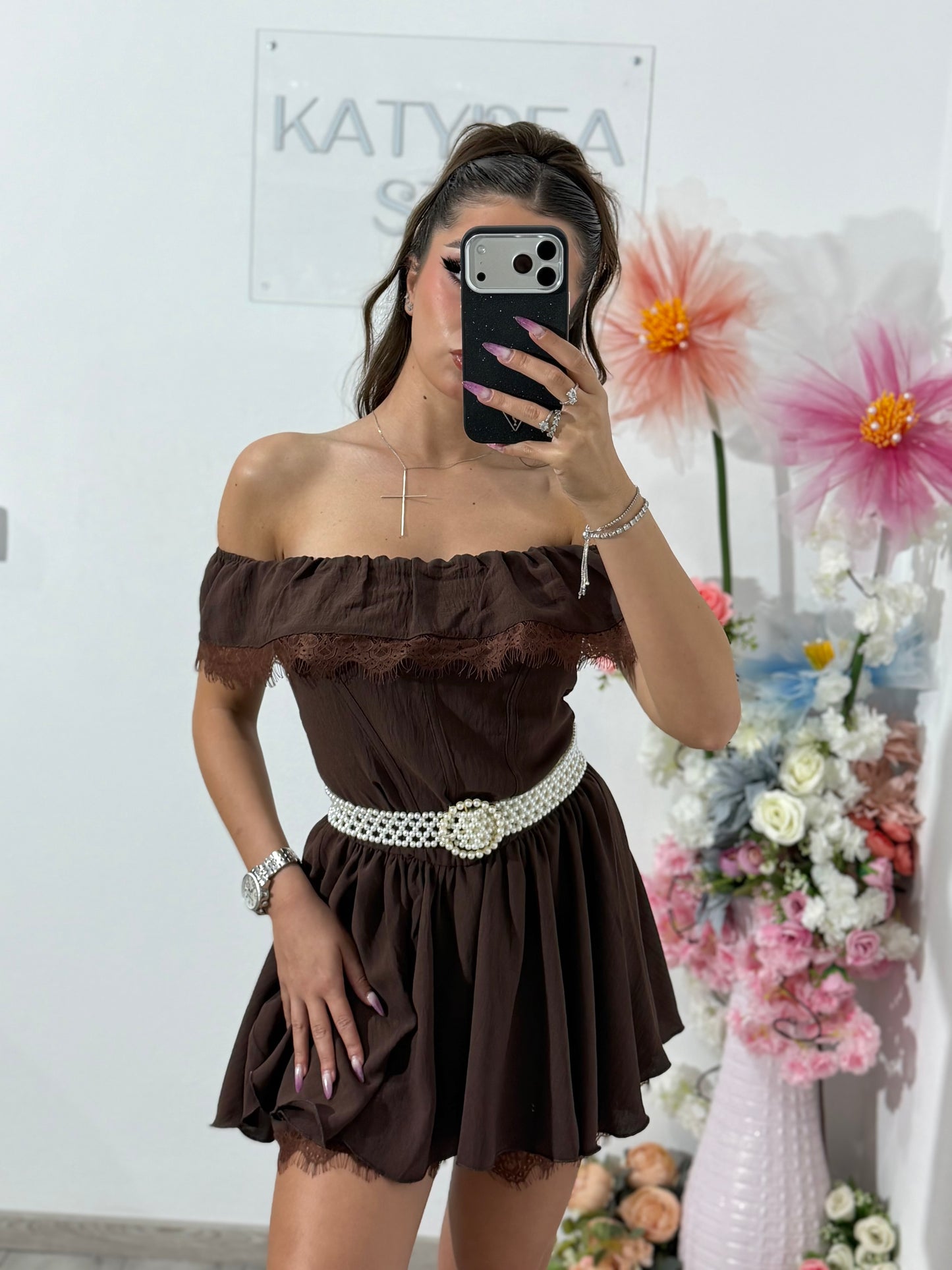 Salopetă maro ANDREEA
