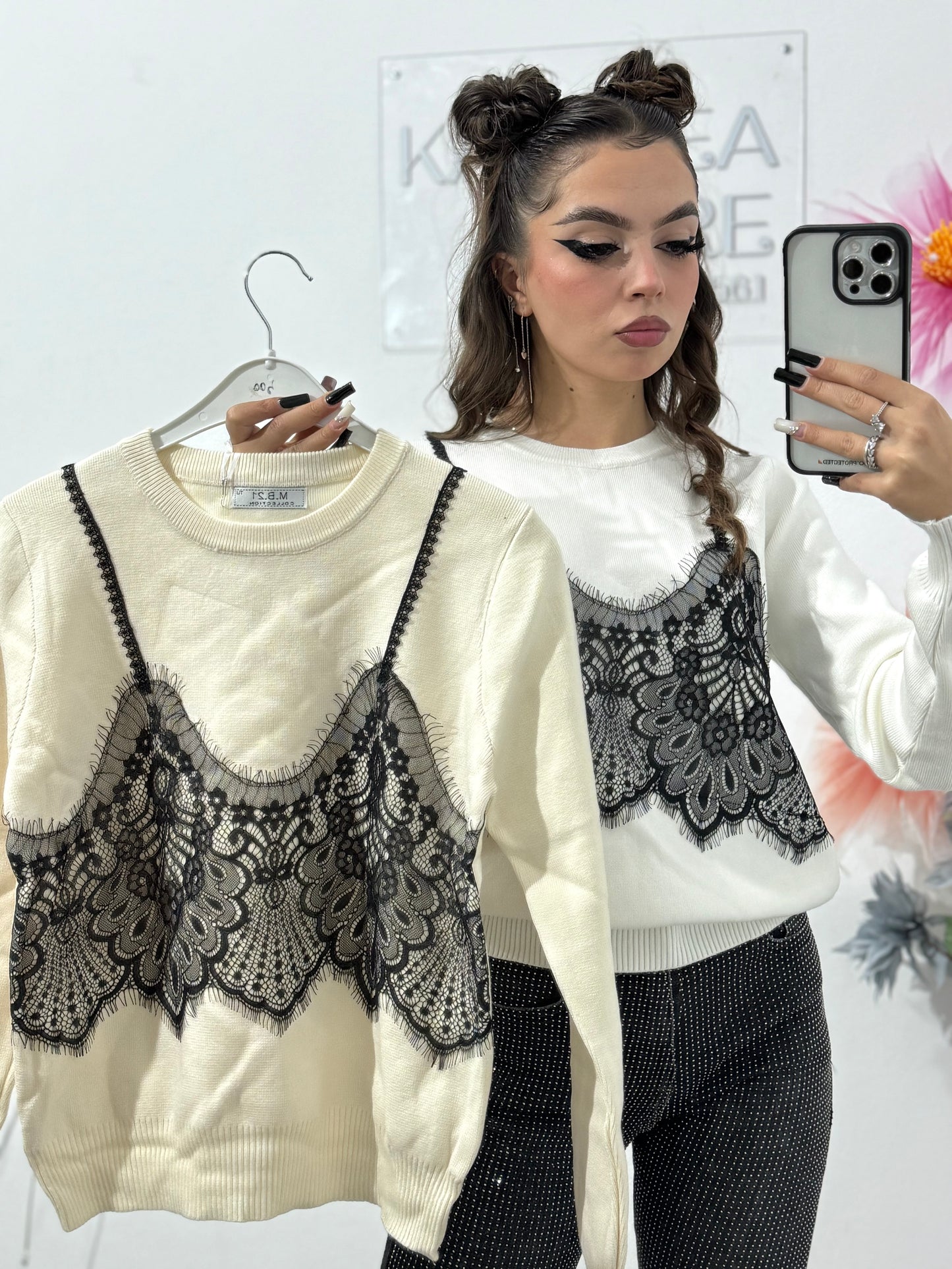 Pulover cu dantelă Veronica