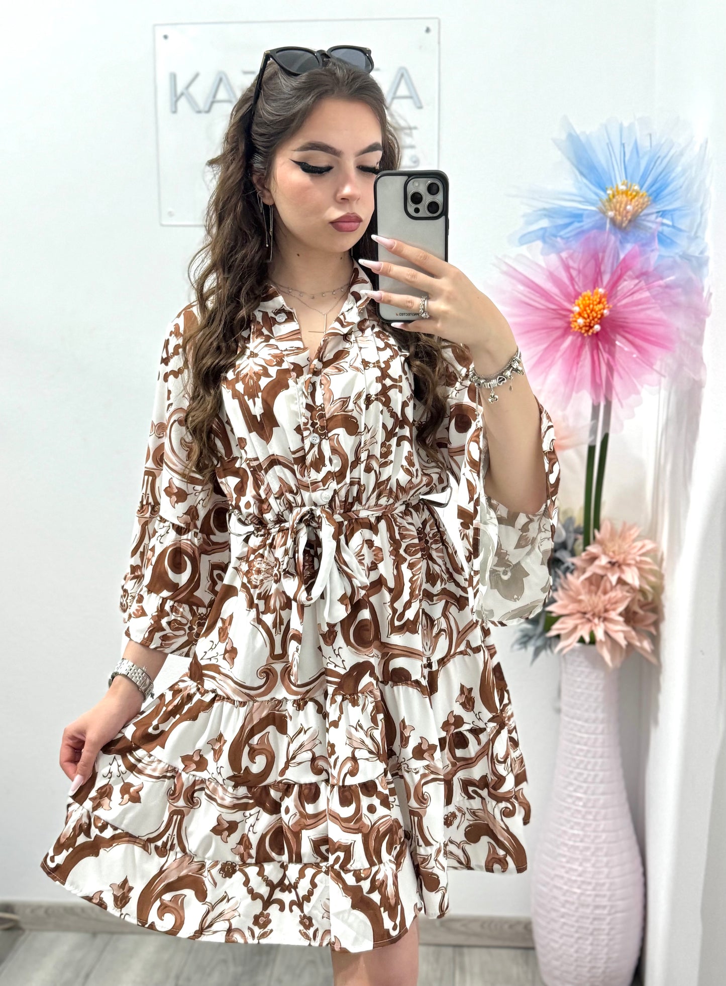 Rochie casual brown Maya