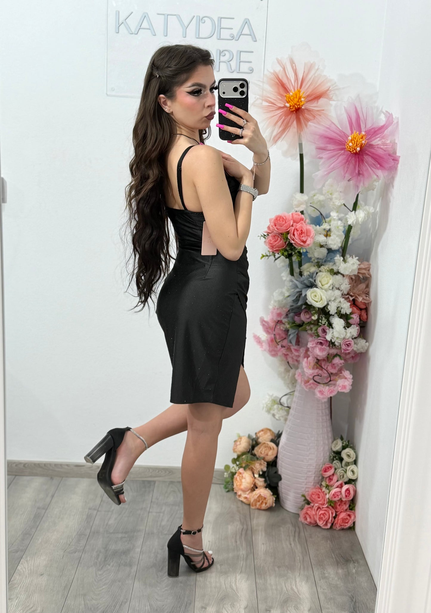 Rochie scurtă cu cristale ștanțate IOANA