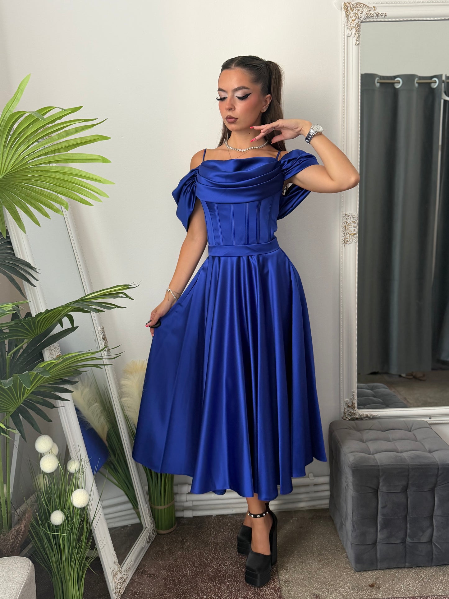 Rochie eleganta albastru royal