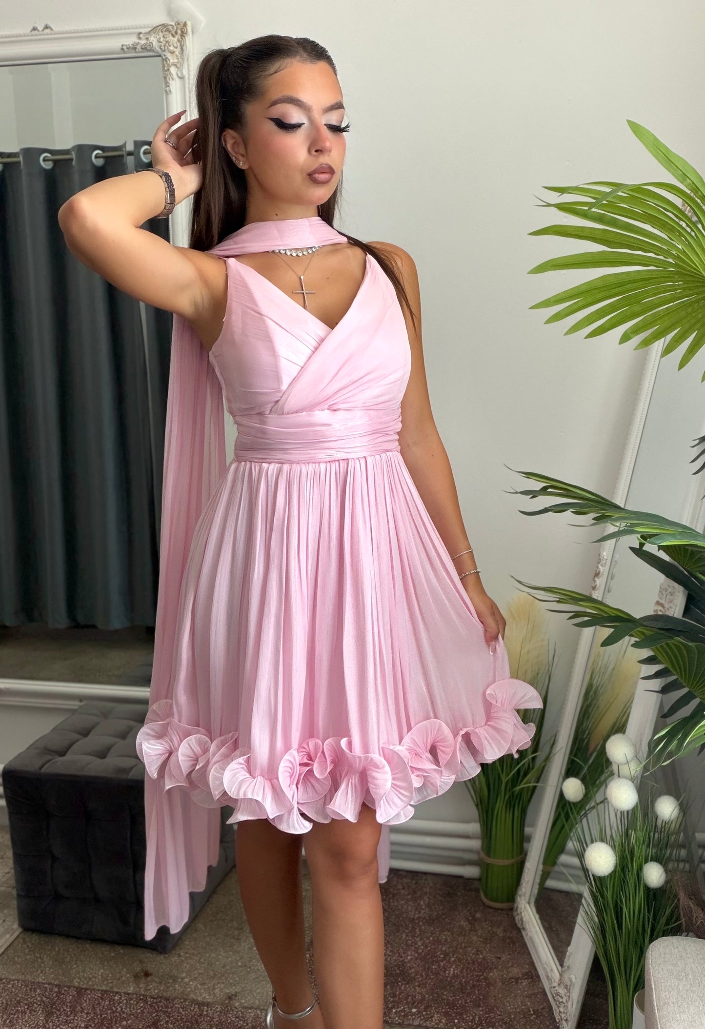 Rochie eleganta roz Sofia