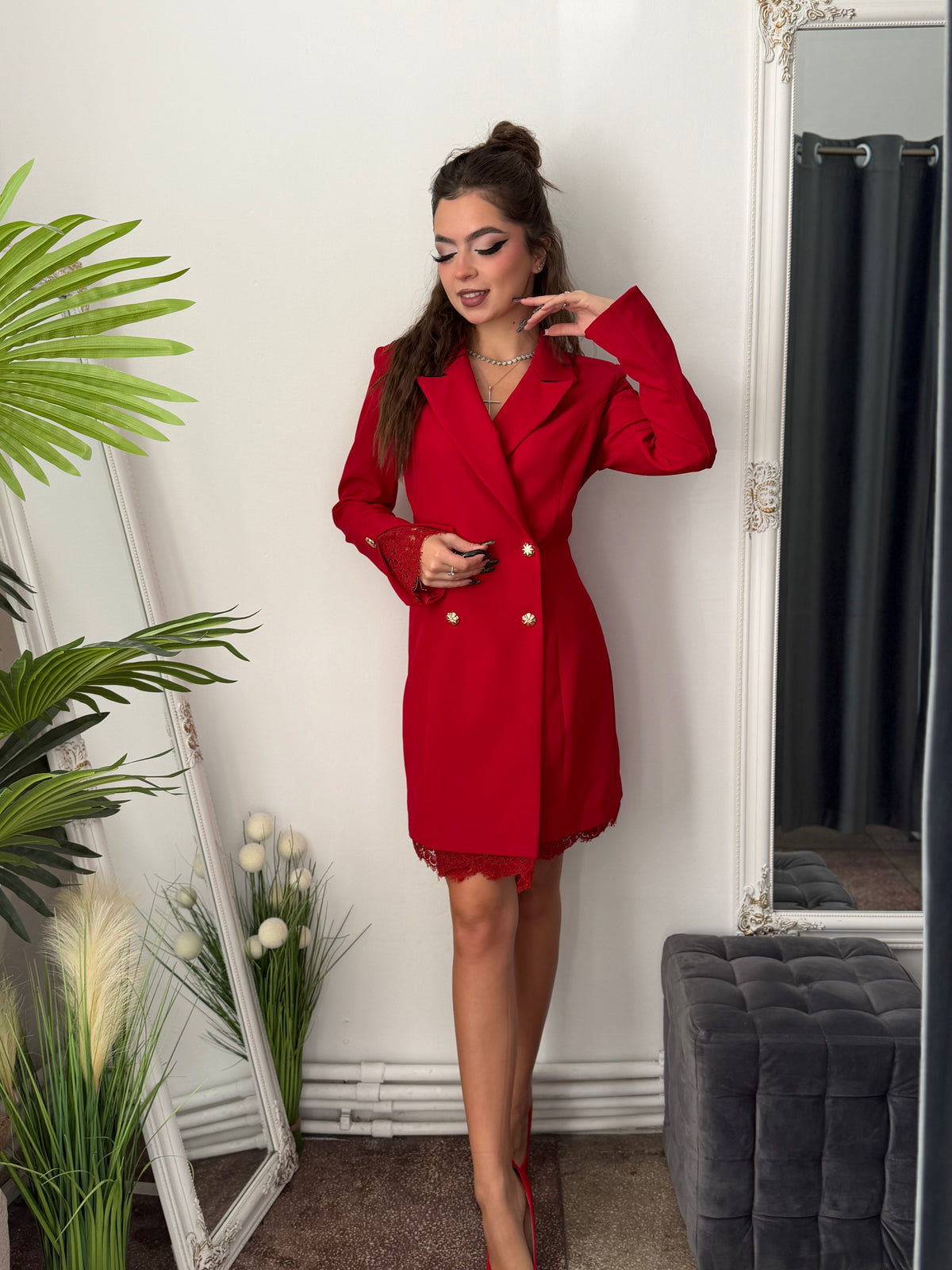 Rochie tip sacou roșie ALICE