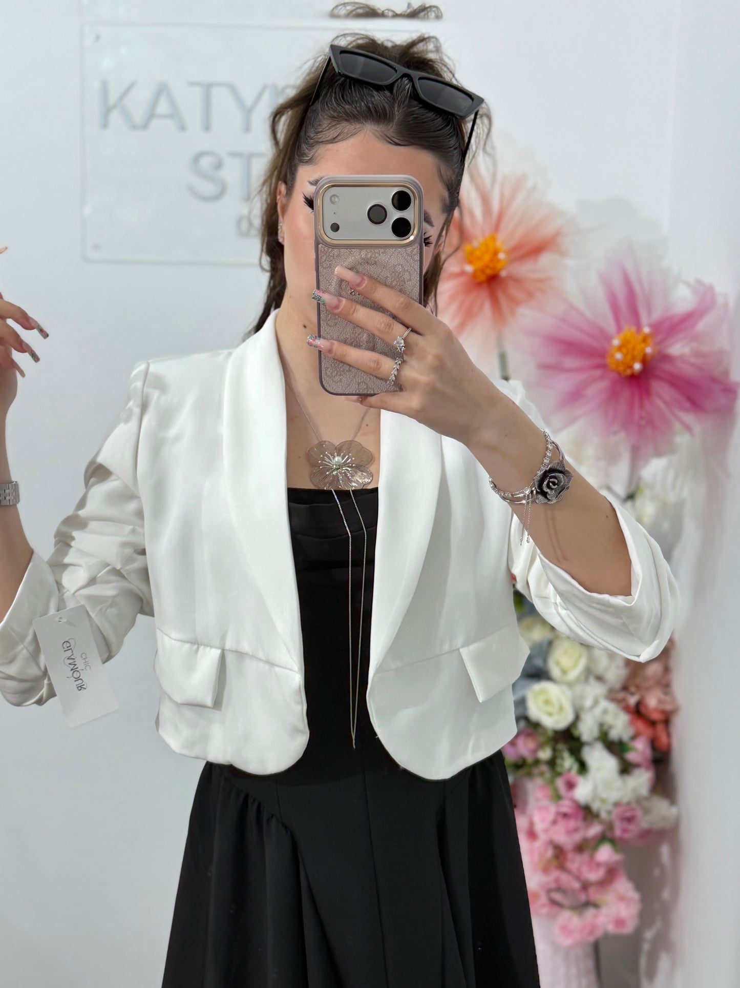 Sacou elegant alb MONIK