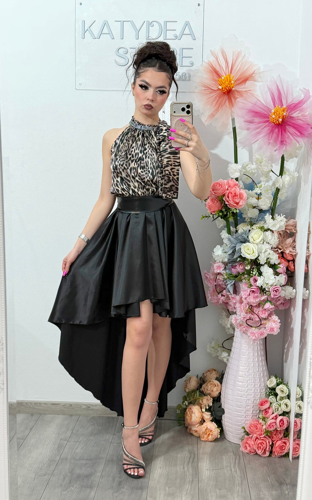 Rochie din satin tip rândunică ANDREEA