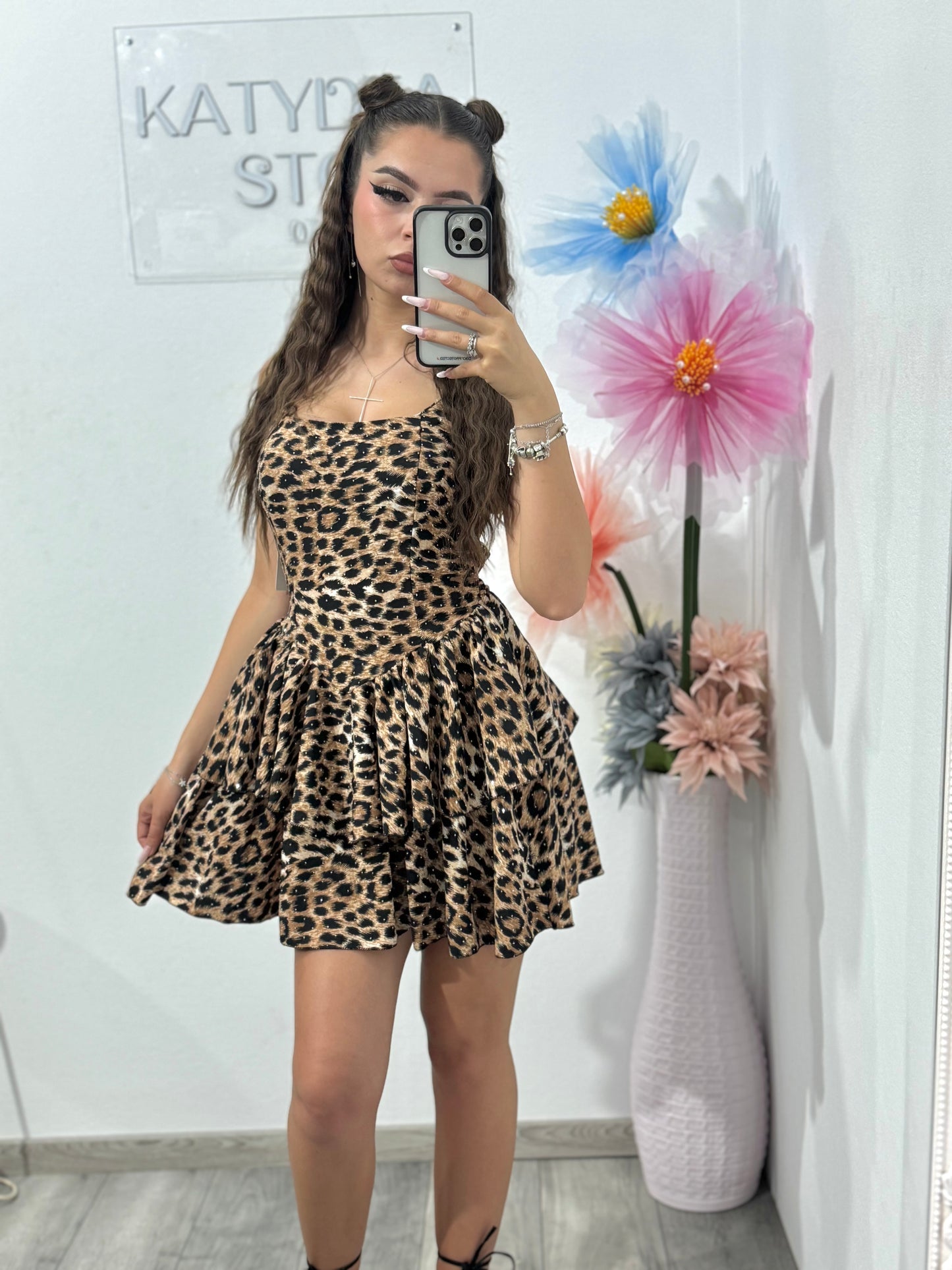 Rochie animalprint cu cristale Abby