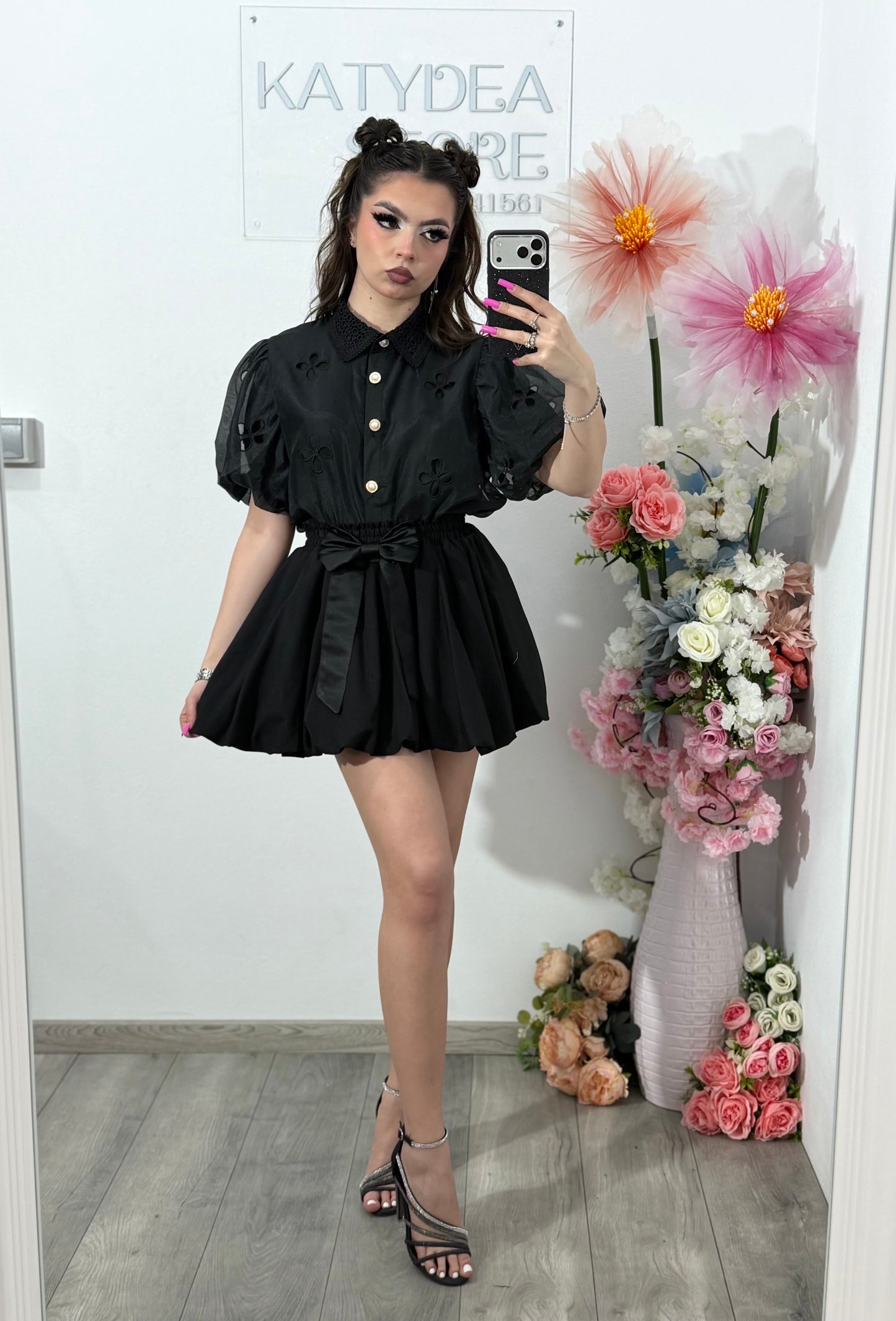 Cămașă elegantă MARIA neagră