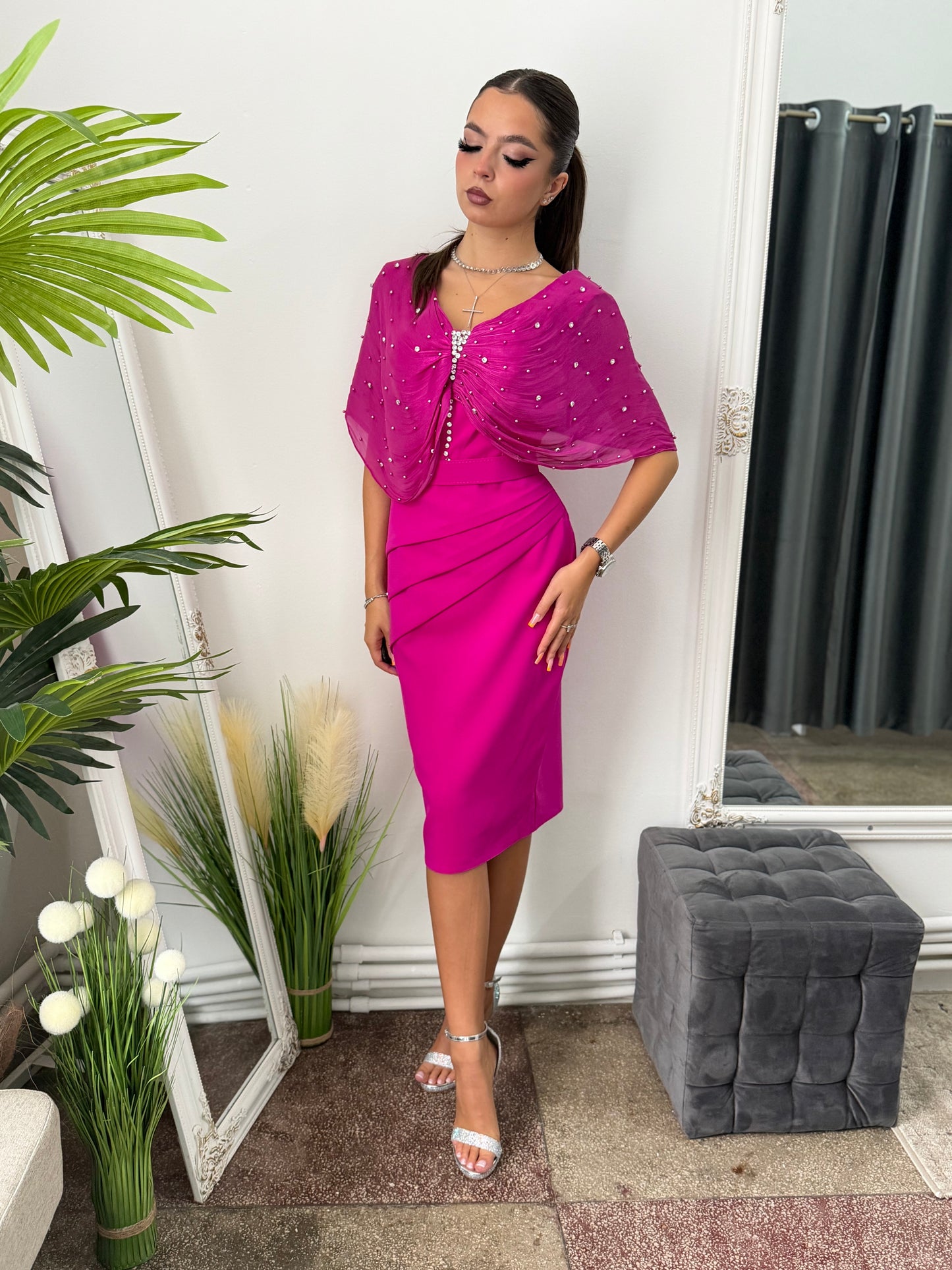 Rochie elegantă fucsia DELIA