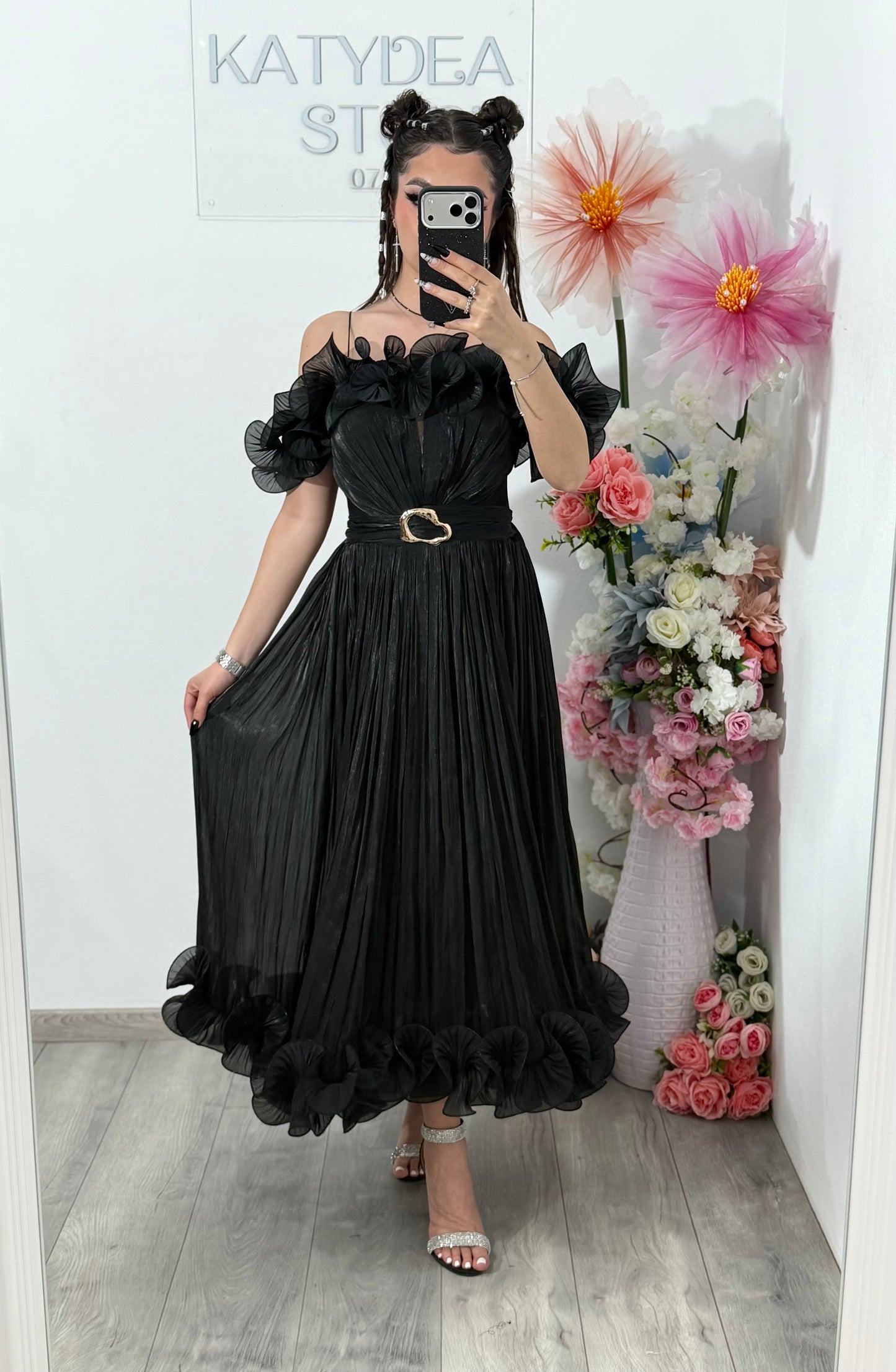 Rochie elegantă neagră PAULINNE