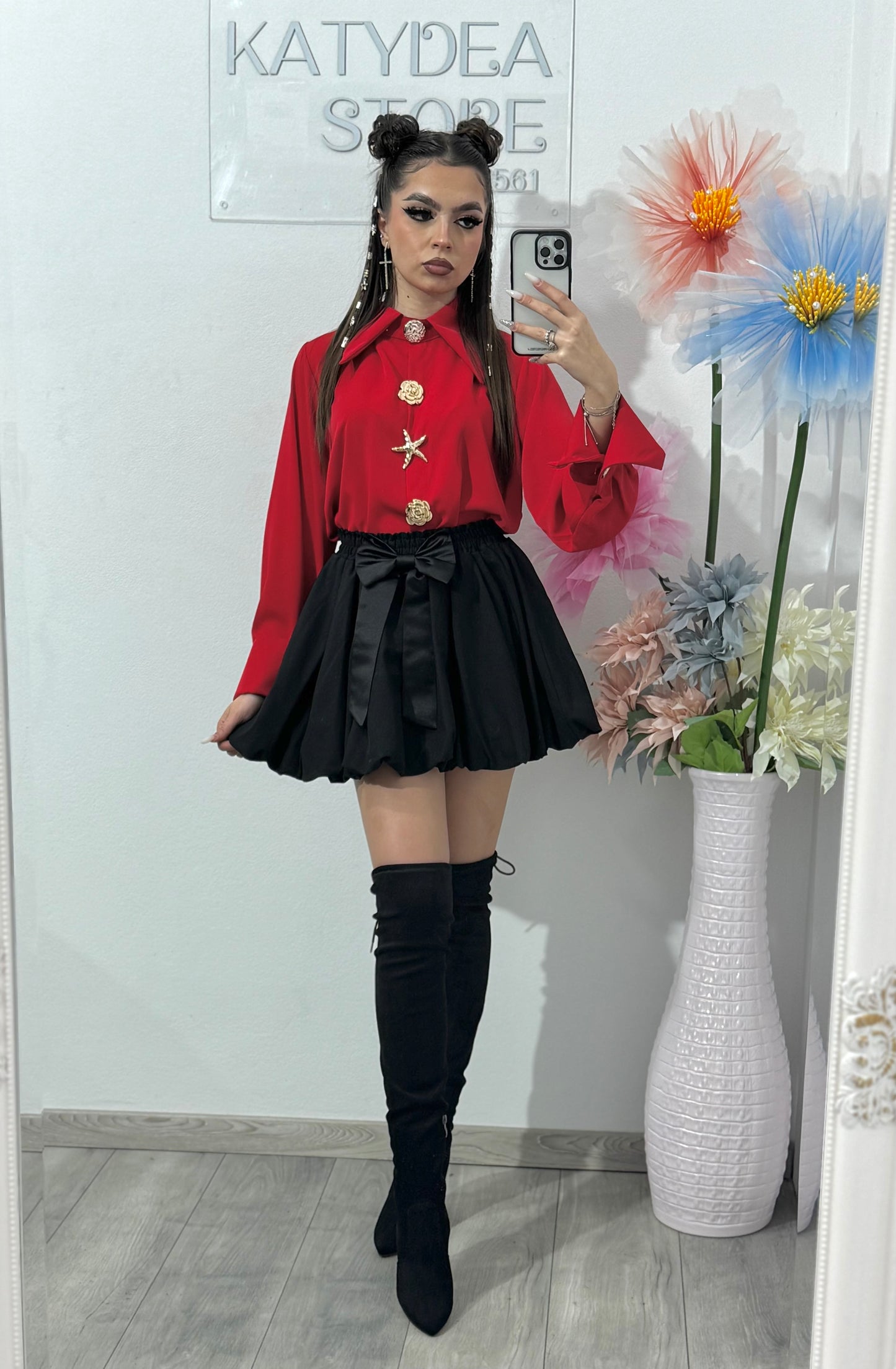 Cămașă cu broșe aurii ALICE