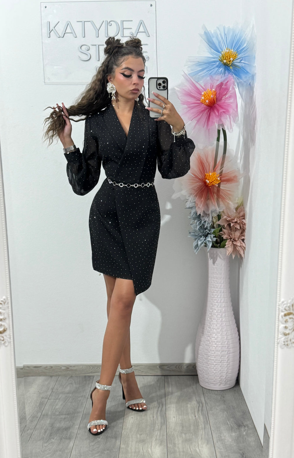 Rochie tip sacou neagră Annais