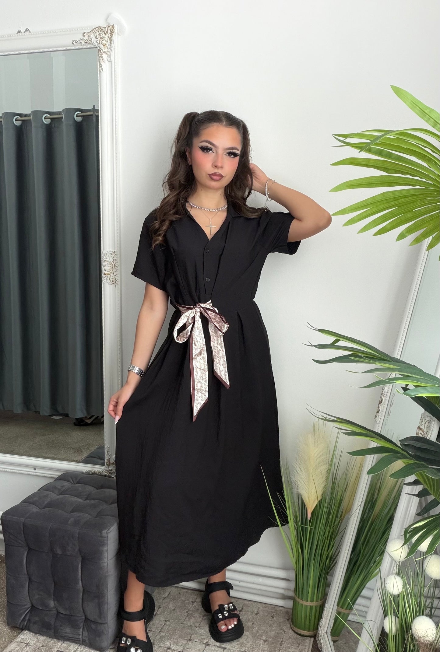 Rochie midi din în TONY negru