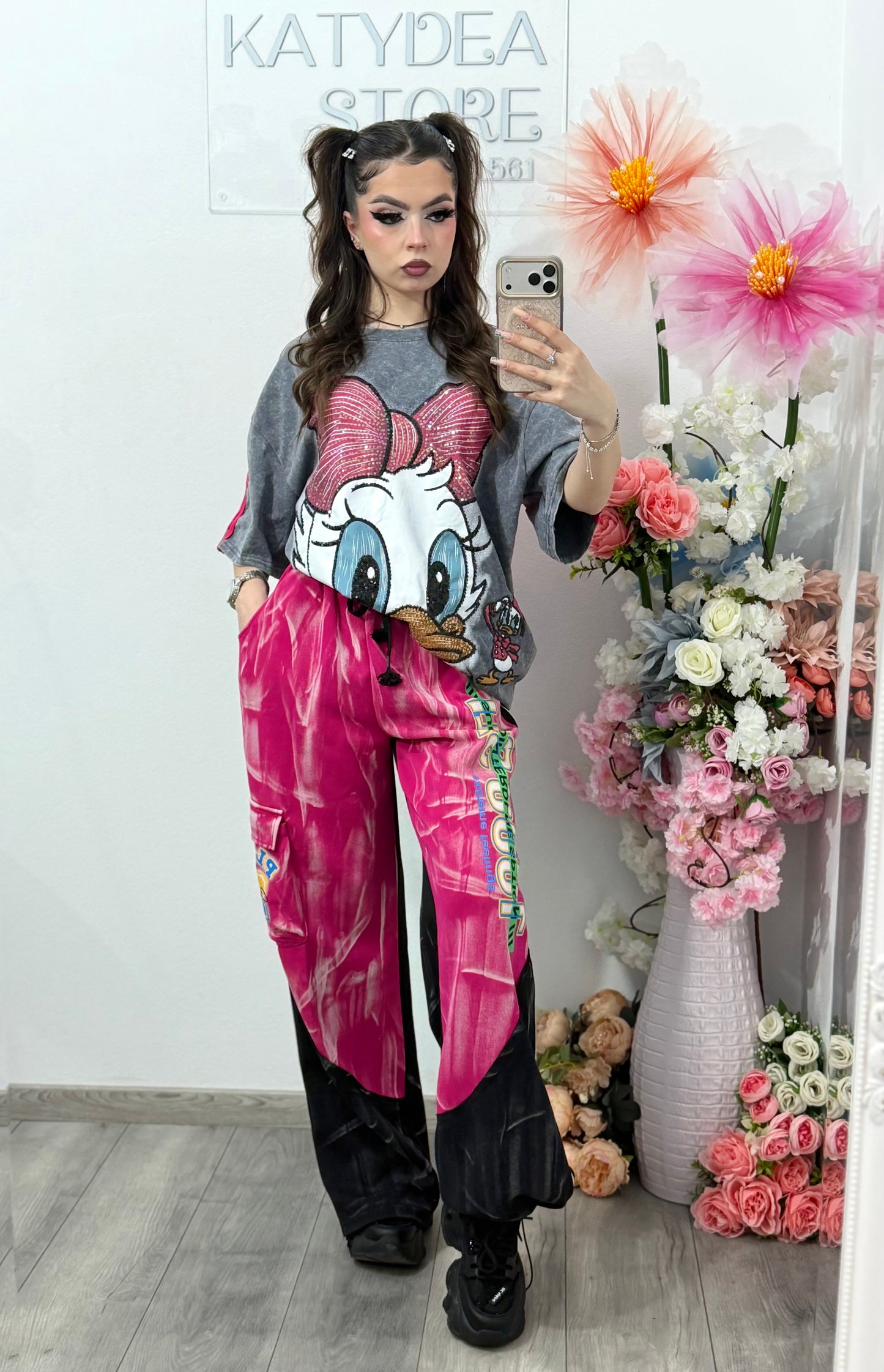 Pantaloni KOREASTYLE fucsia