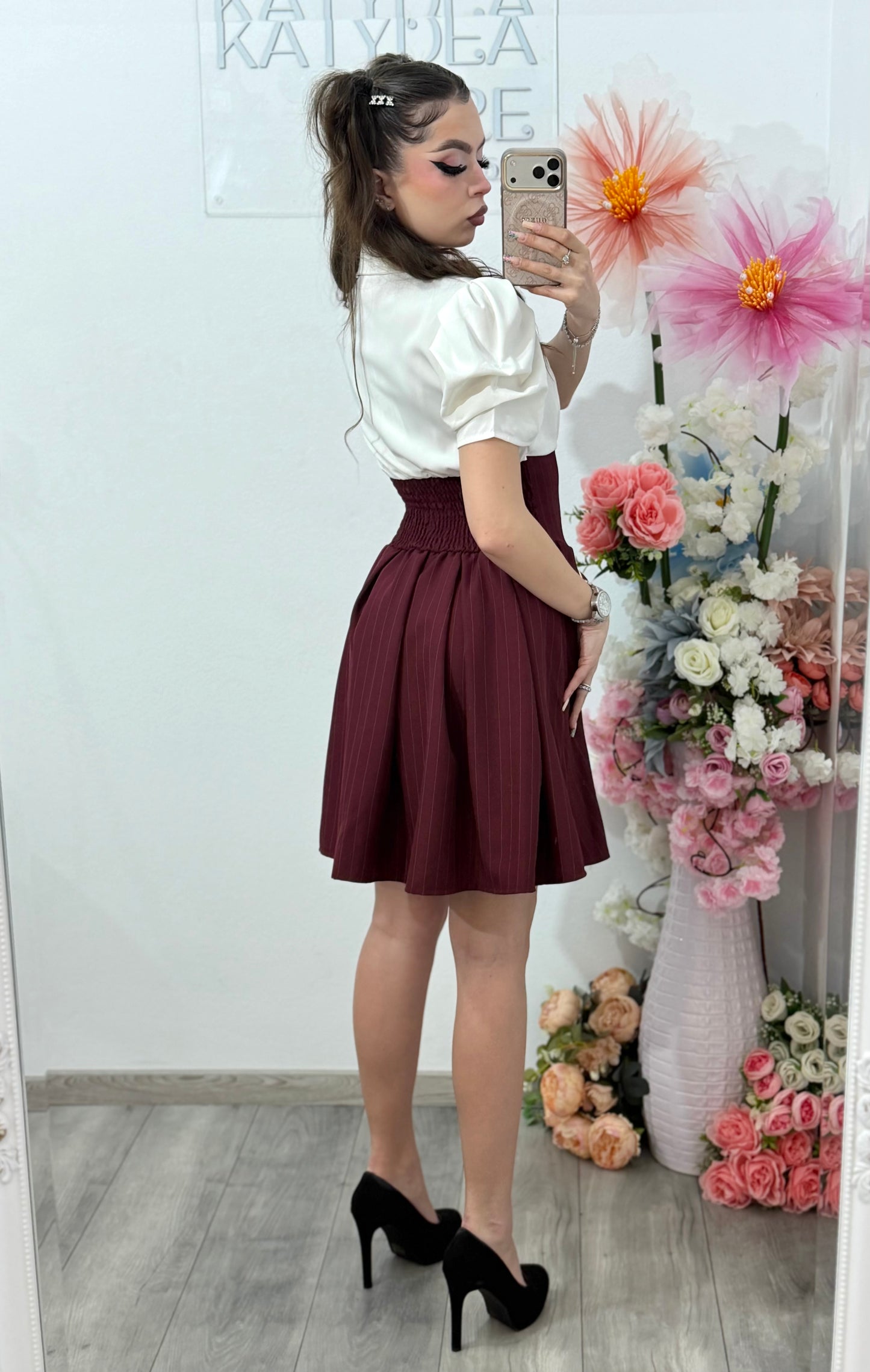 Rochie casual Cosmina cu mânecă scurtă