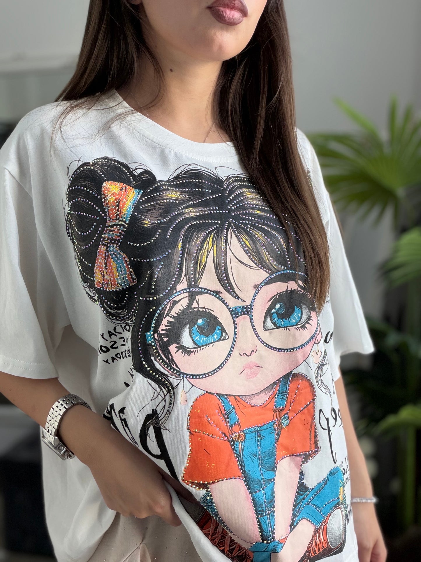 Tricou alb GIRLY