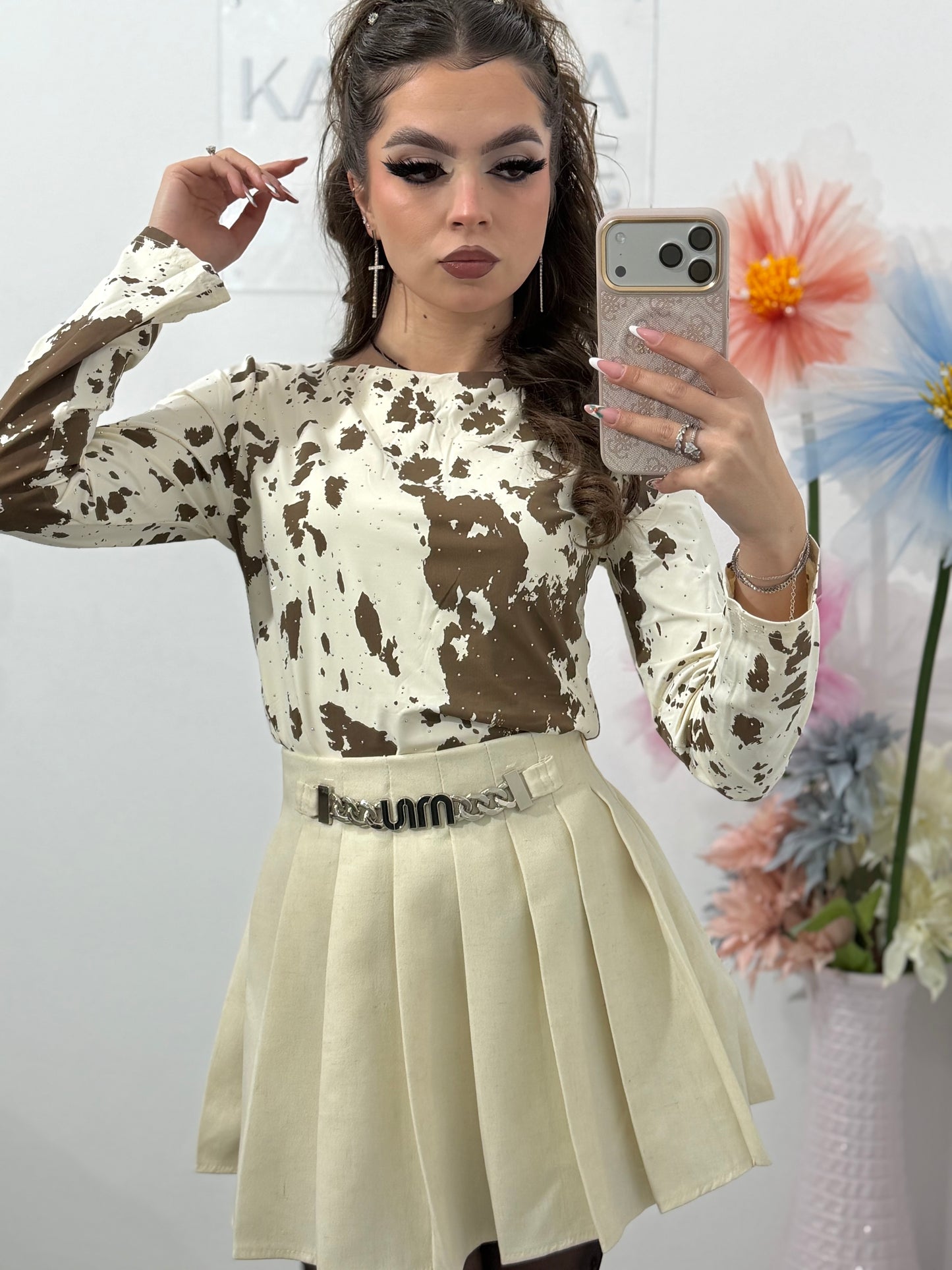 Bluză animal print cu cristale ANA