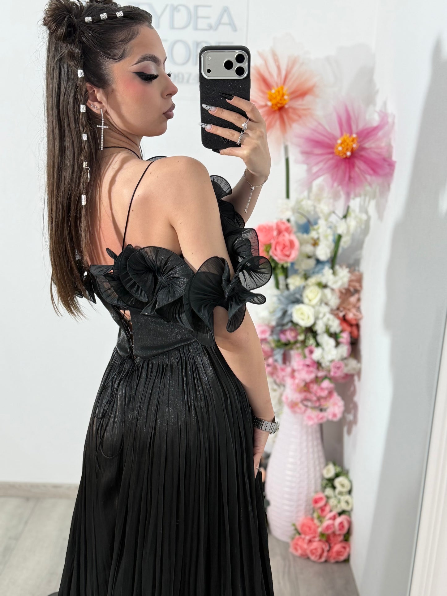 Rochie elegantă neagră PAULINNE