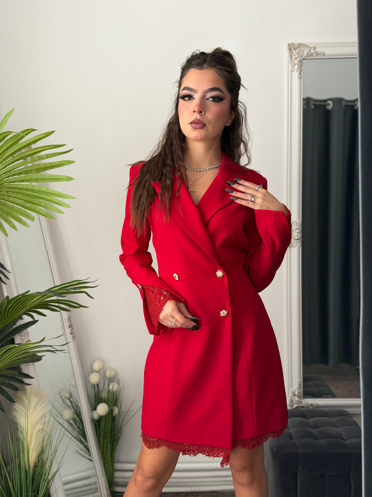 Rochie tip sacou roșie ALICE