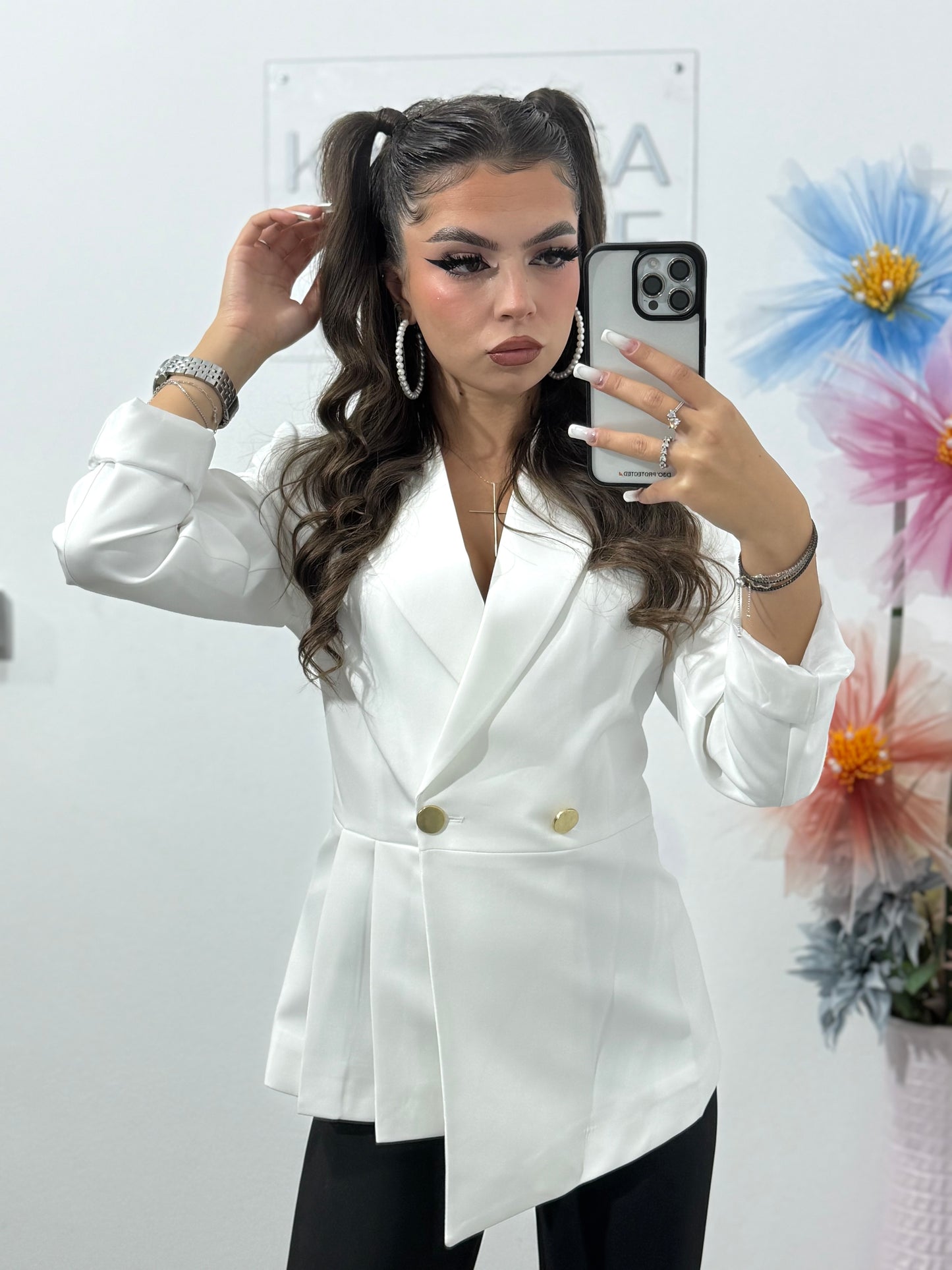 Sacou alb elegant Nasia